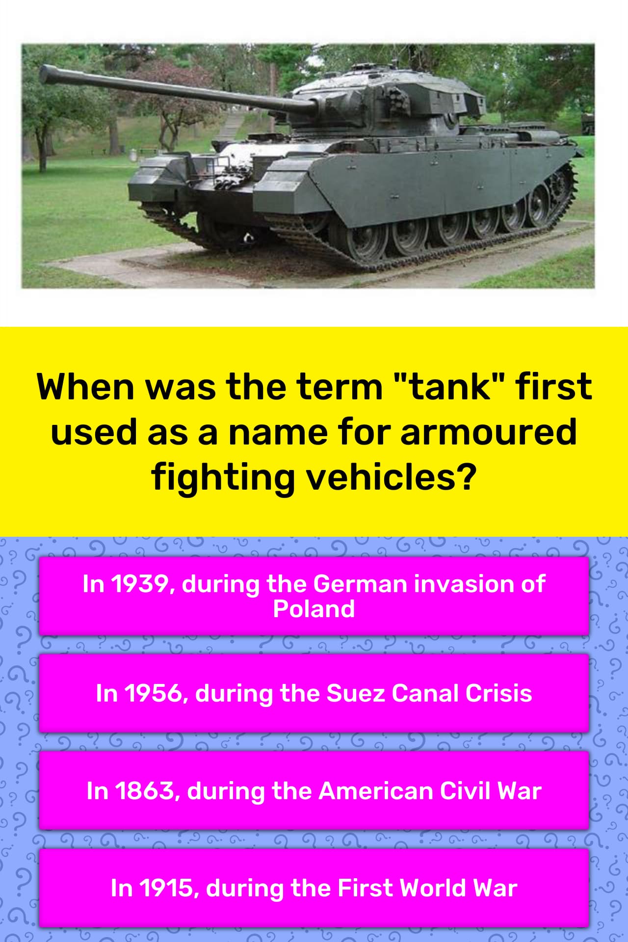 when did tanks first appear in battle