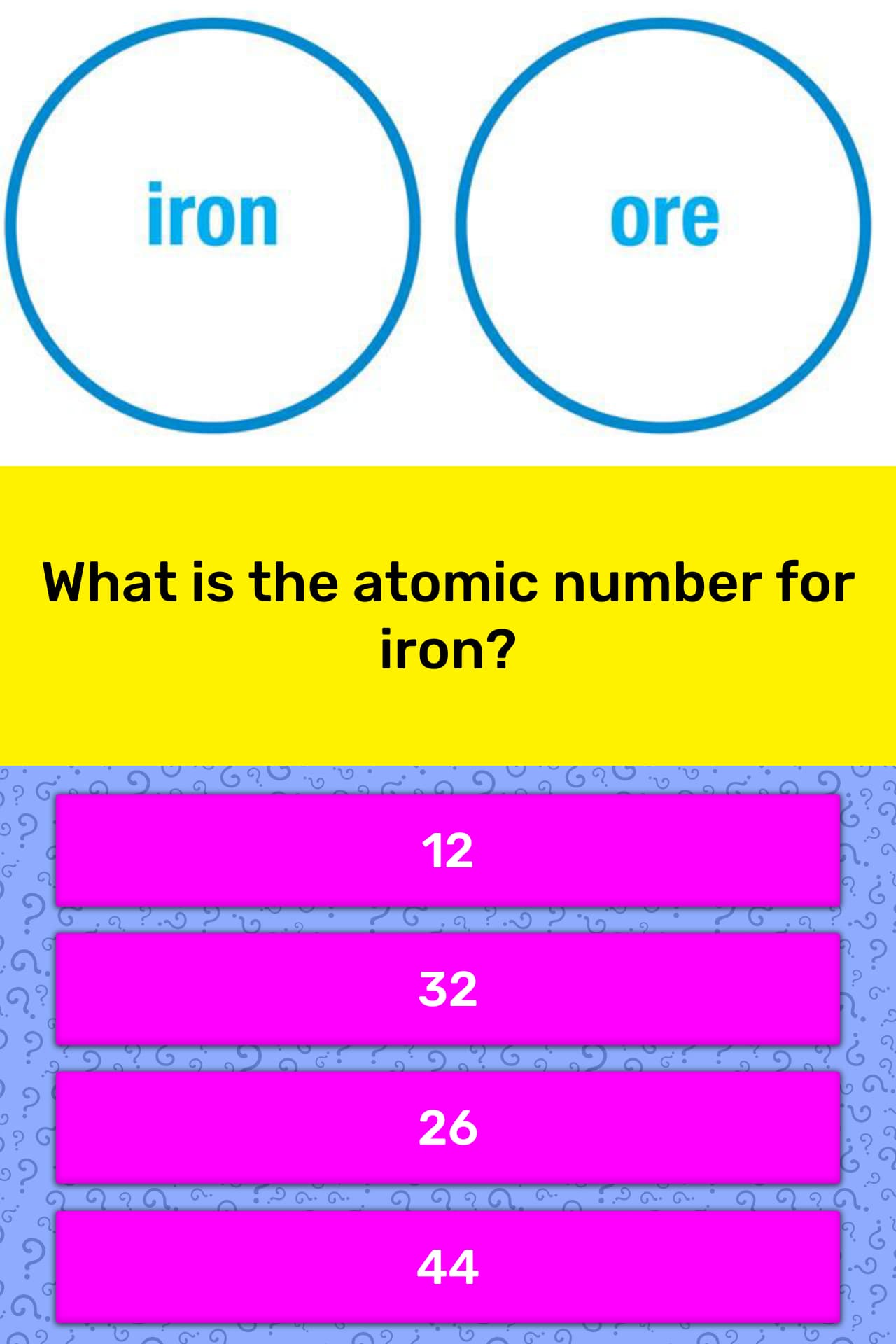 atomic number questions for Questions the iron? number What is Trivia atomic