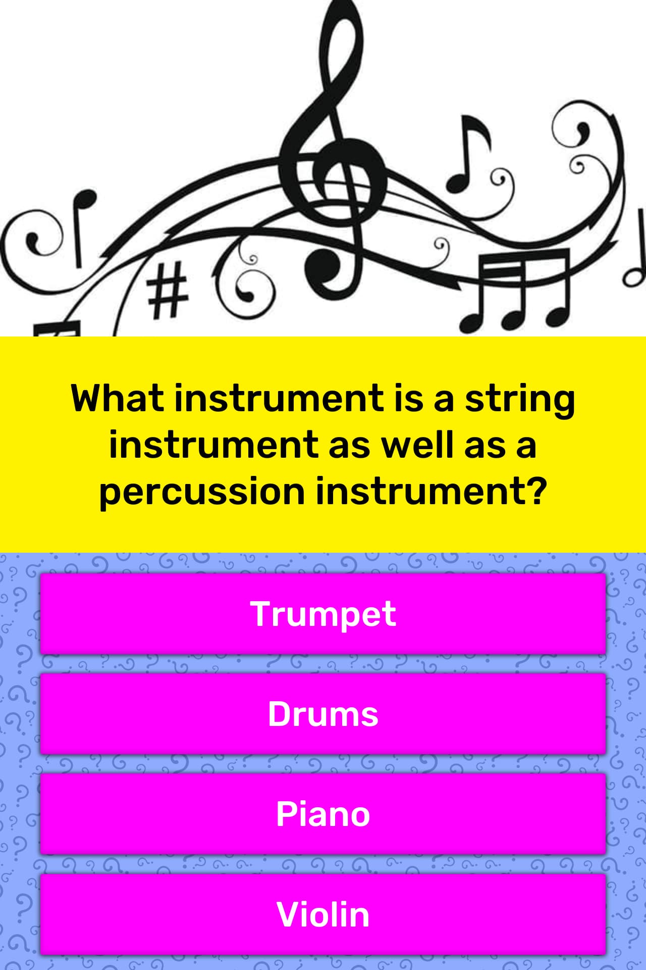 musical instruments quiz questions and answers