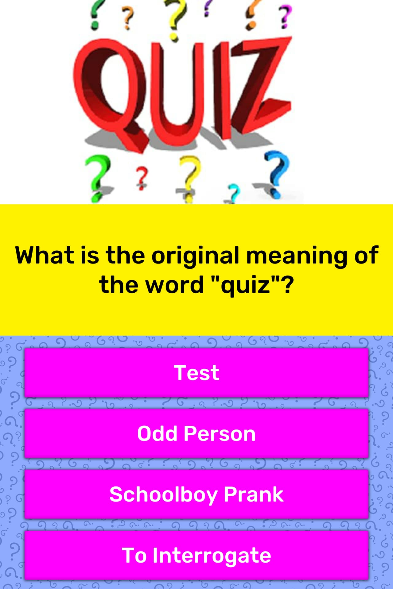 What Is Quiz Meaning