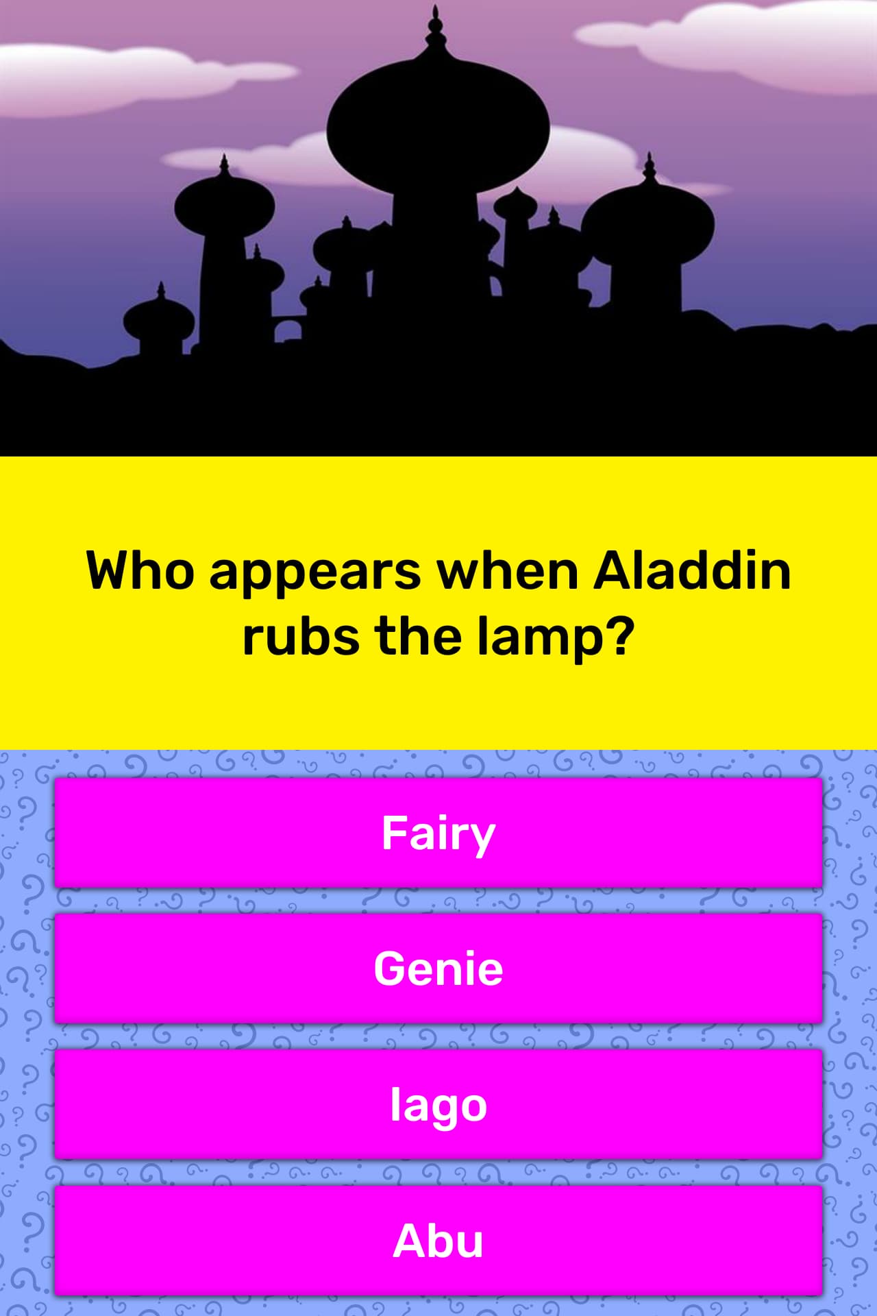 aladdin rubs the lamp
