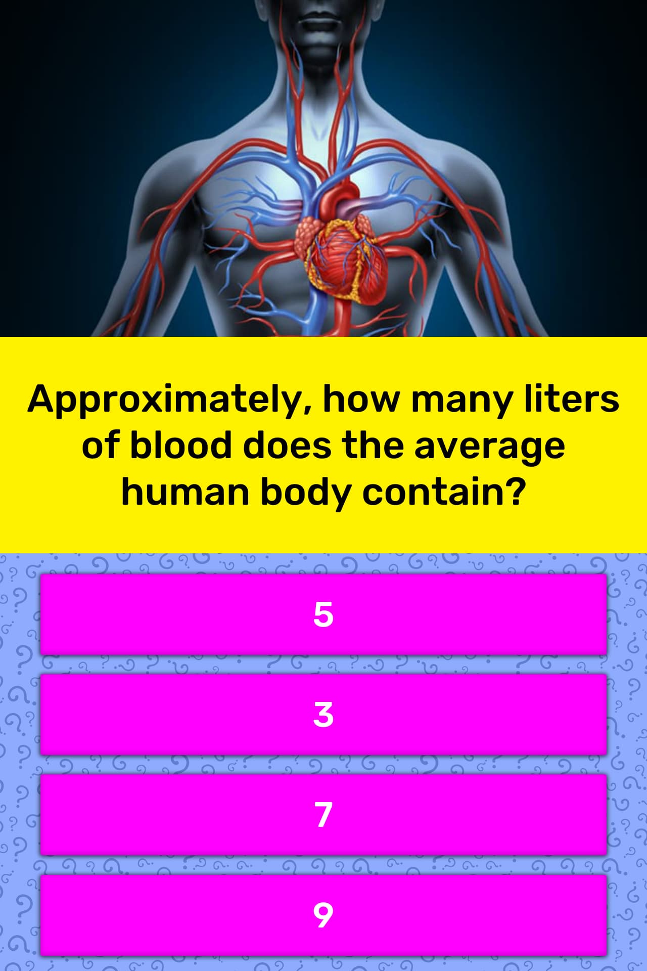 Approximately How Many Liters Of Blood Does The Average Human Body Contain 