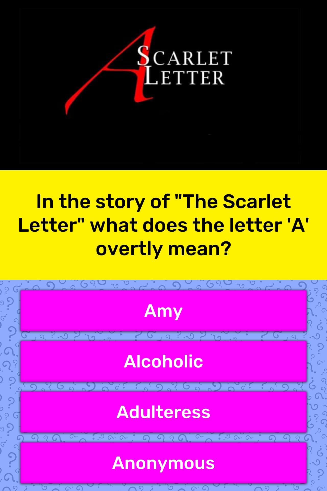 In the story of "The Scarlet Letter"... | Trivia Answers ...