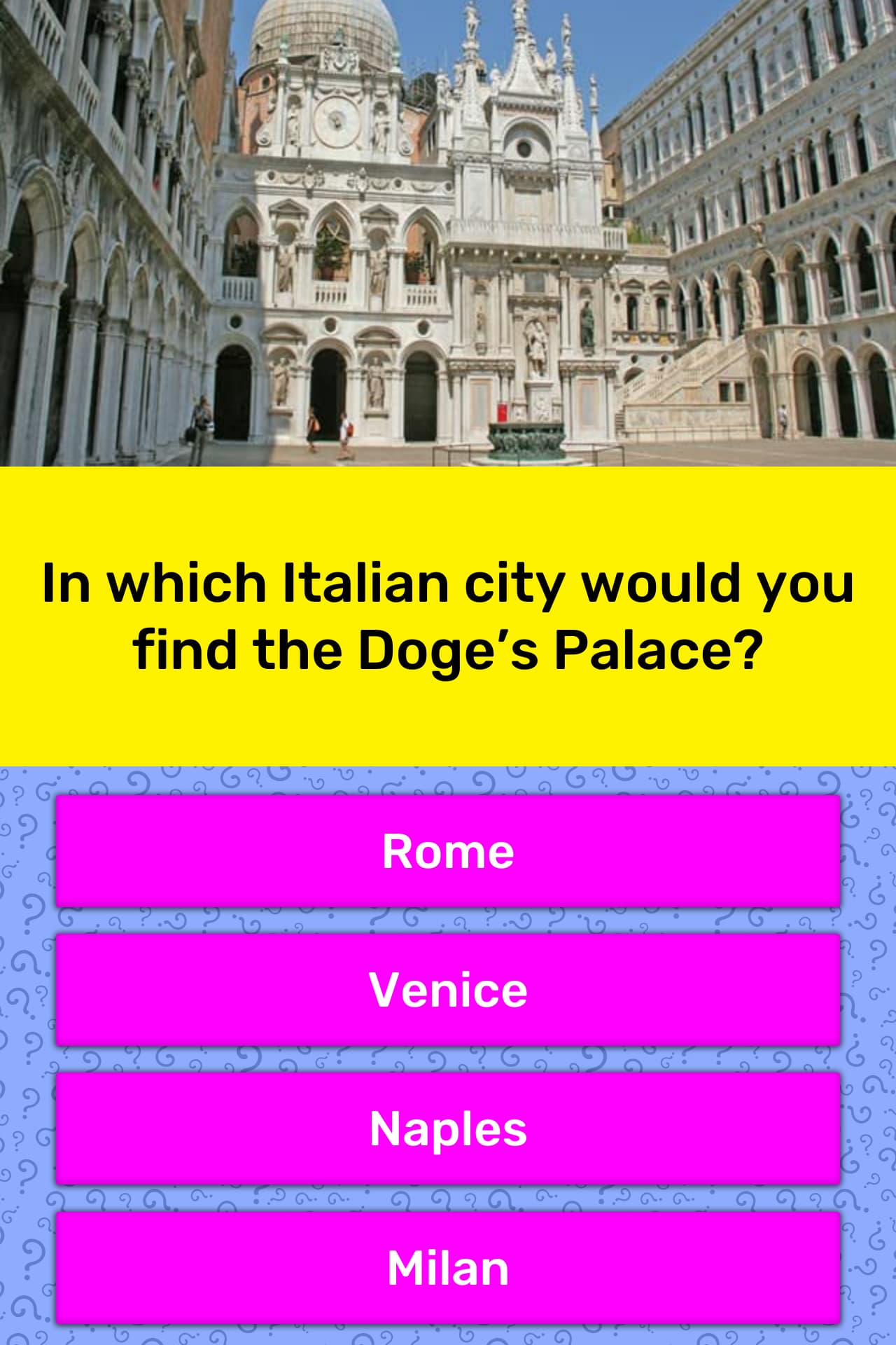 In Which Italian City Would You Find Trivia Answers Quizzclub