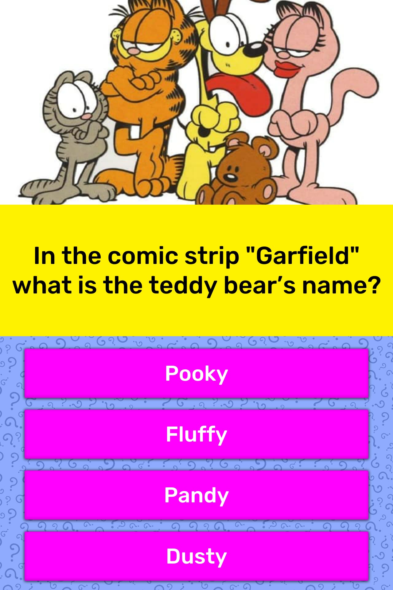 pooky garfield's teddy bear