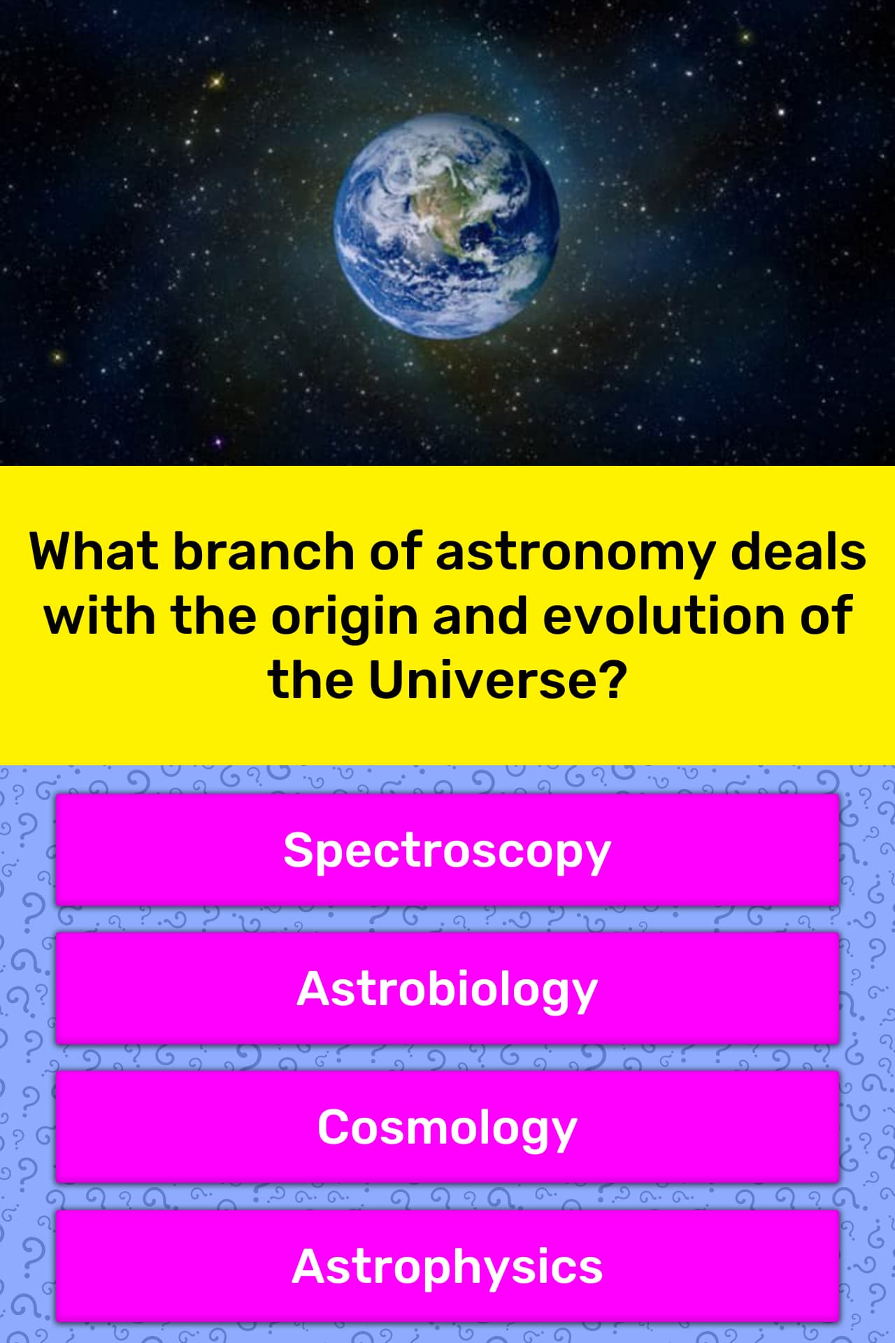 What branch of astronomy deals with... | Trivia Questions | QuizzClub