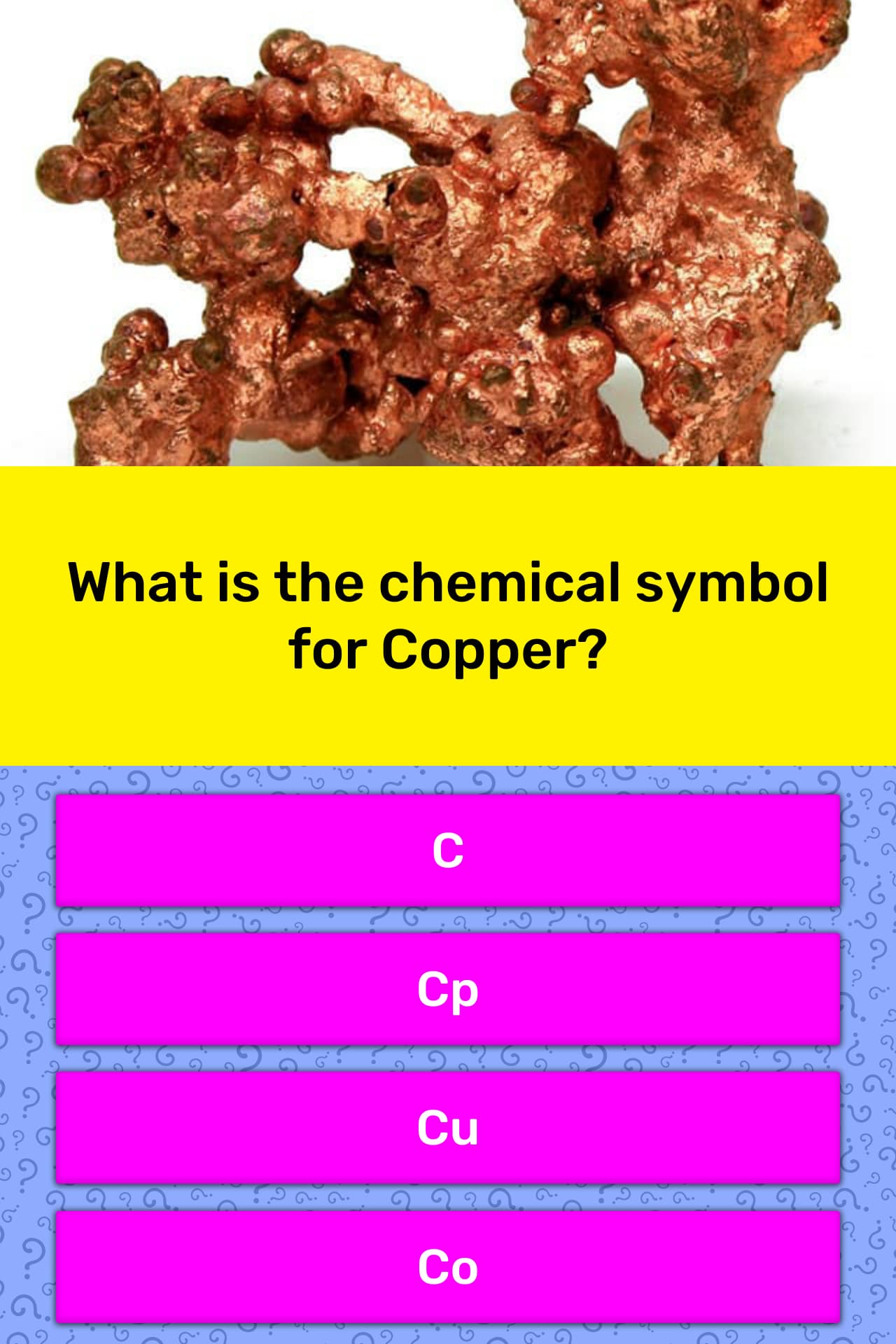 What Is The Chemical Symbol Of Copper