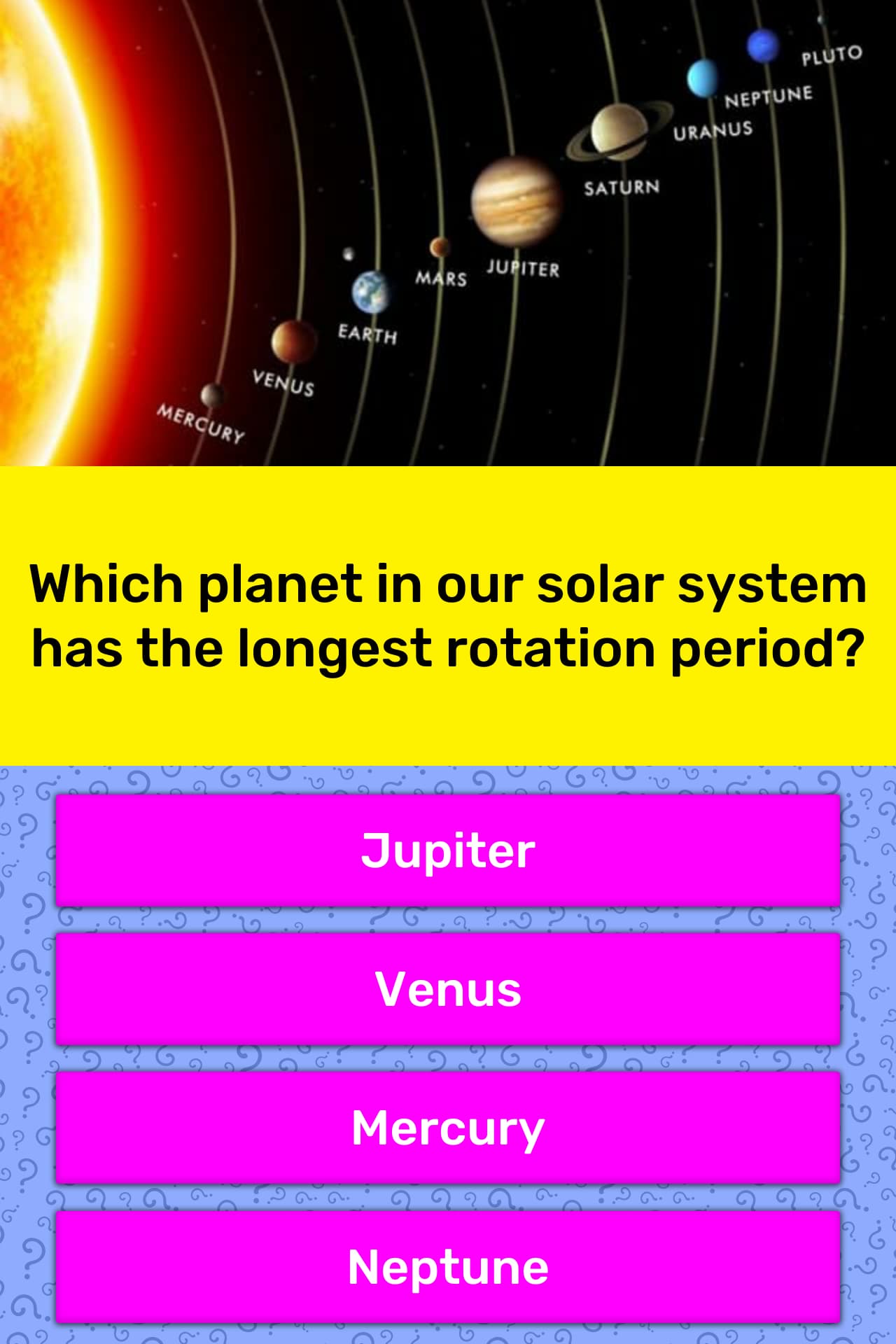 Which Planet In Our Solar System Has Trivia Answers