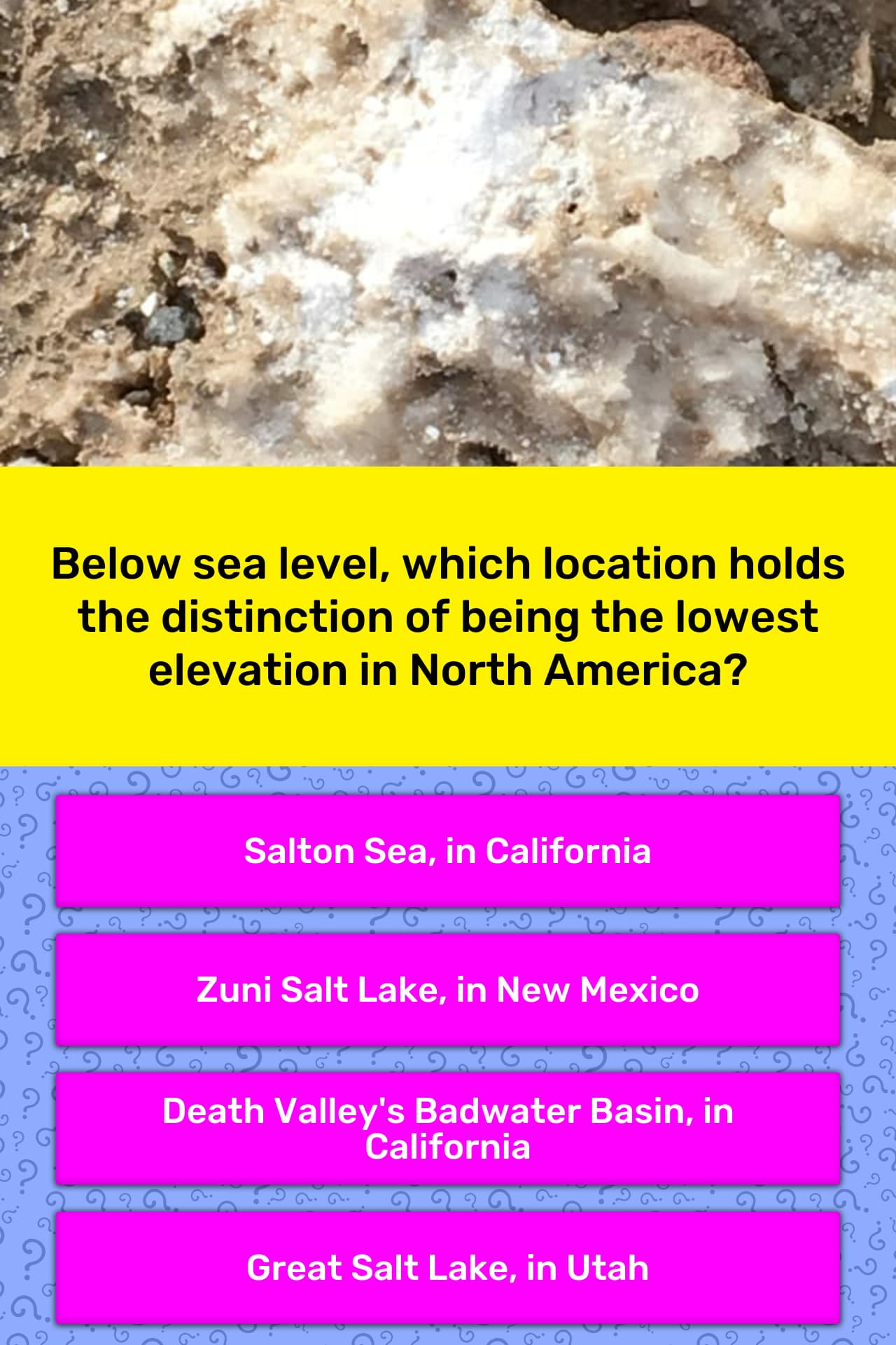 Below Sea Level Which Location Trivia Answers QuizzClub