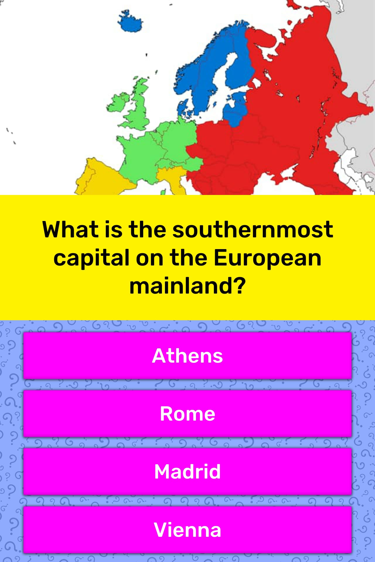 What Is The Southernmost Capital In Europe