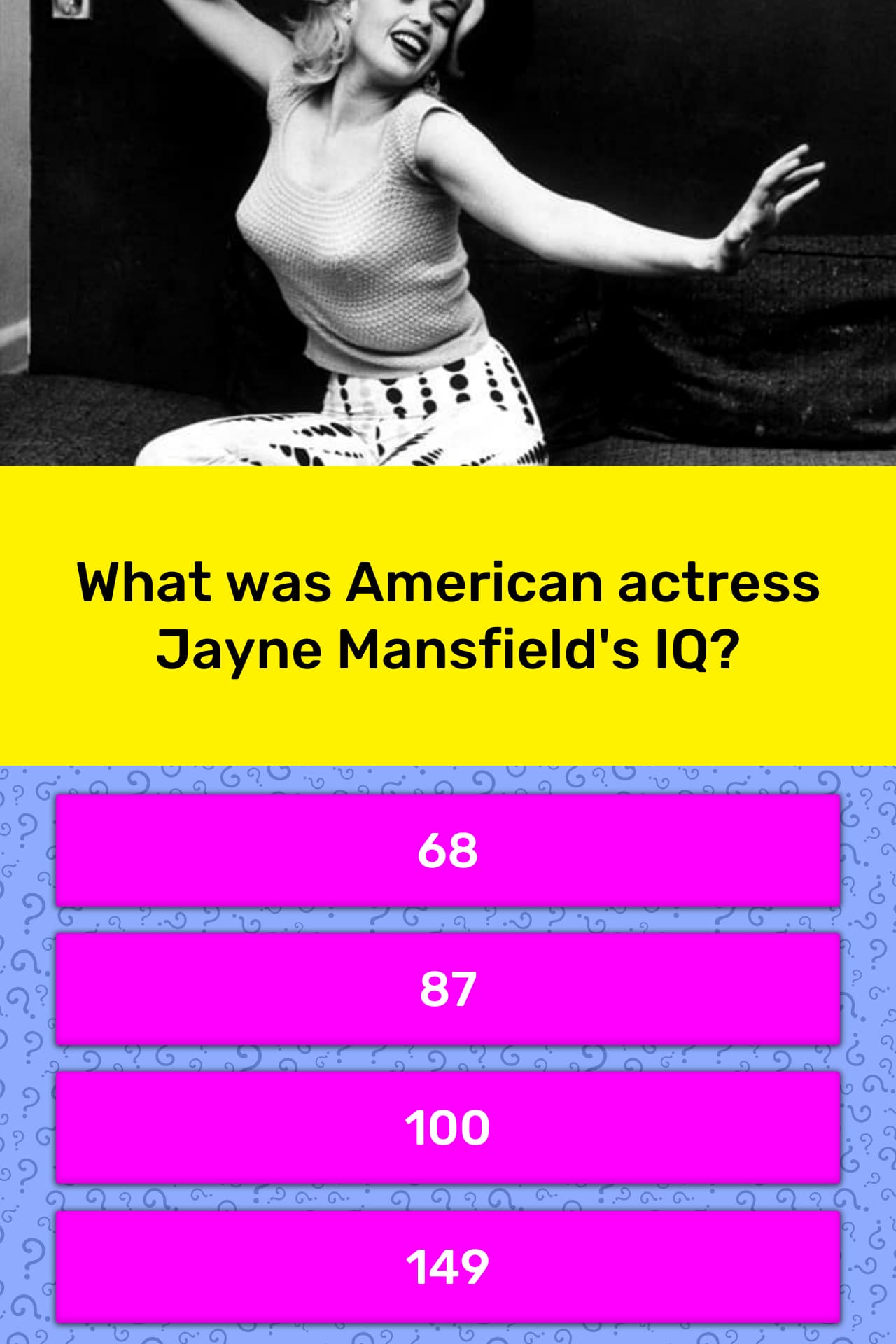 What Was American Actress Jayne Trivia Answers