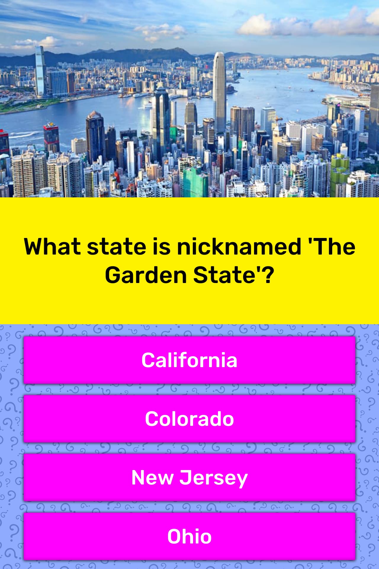 What State Is Nicknamed The Garden Trivia Answers Quizzclub