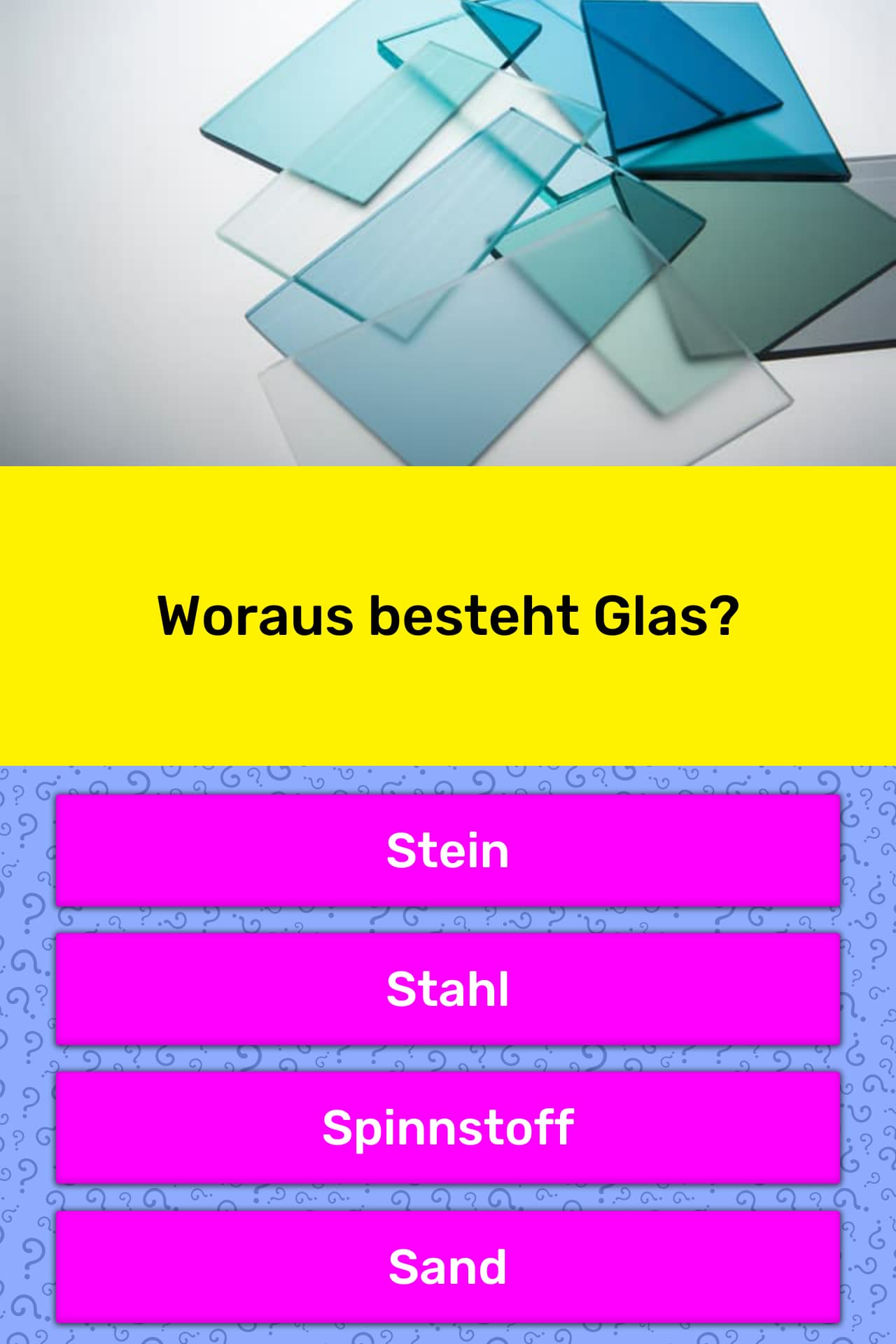 Woraus besteht Glas? QuizAntworten