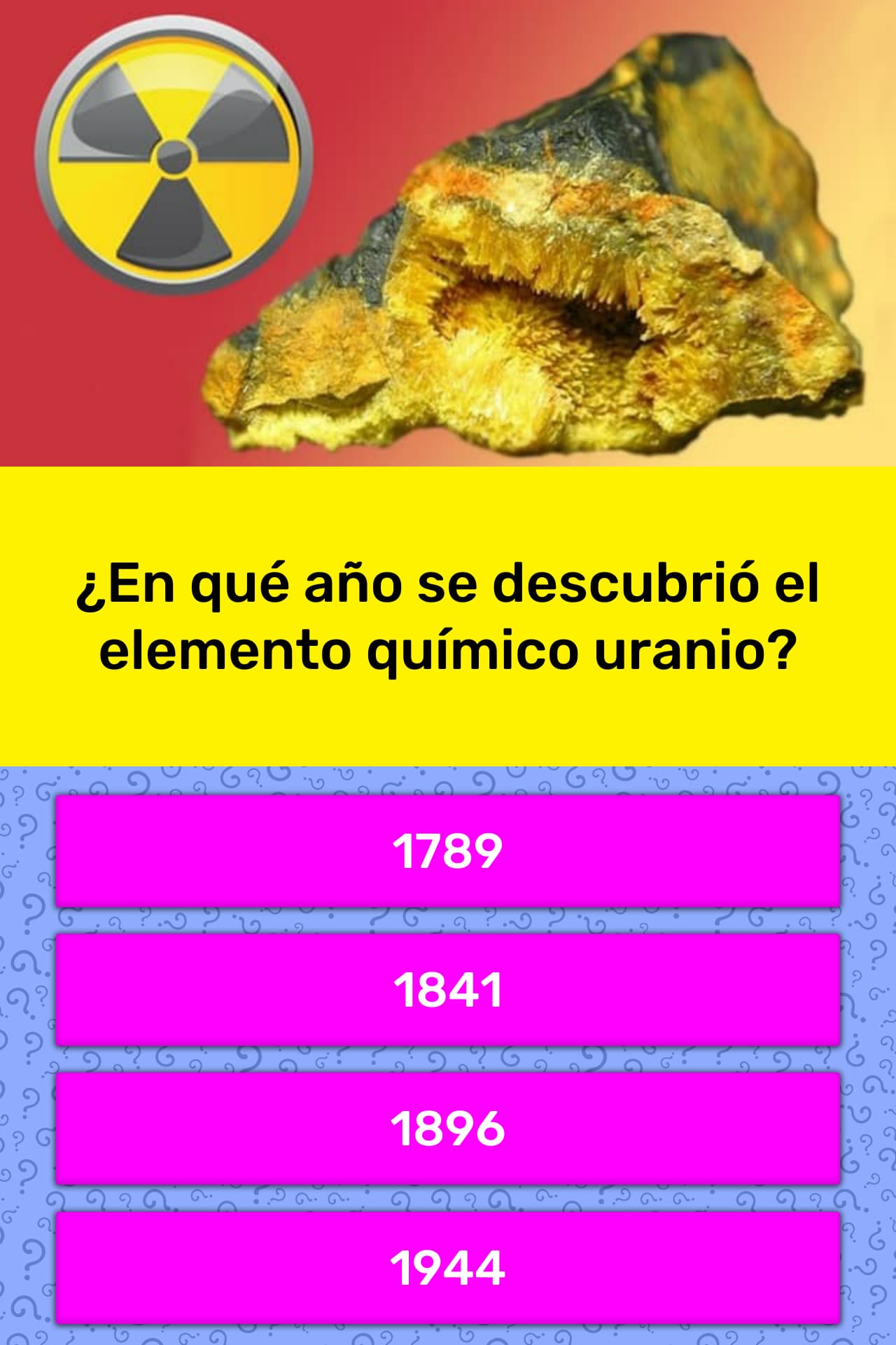 ¿En qué año se descubrió el elemento... La respuesta de