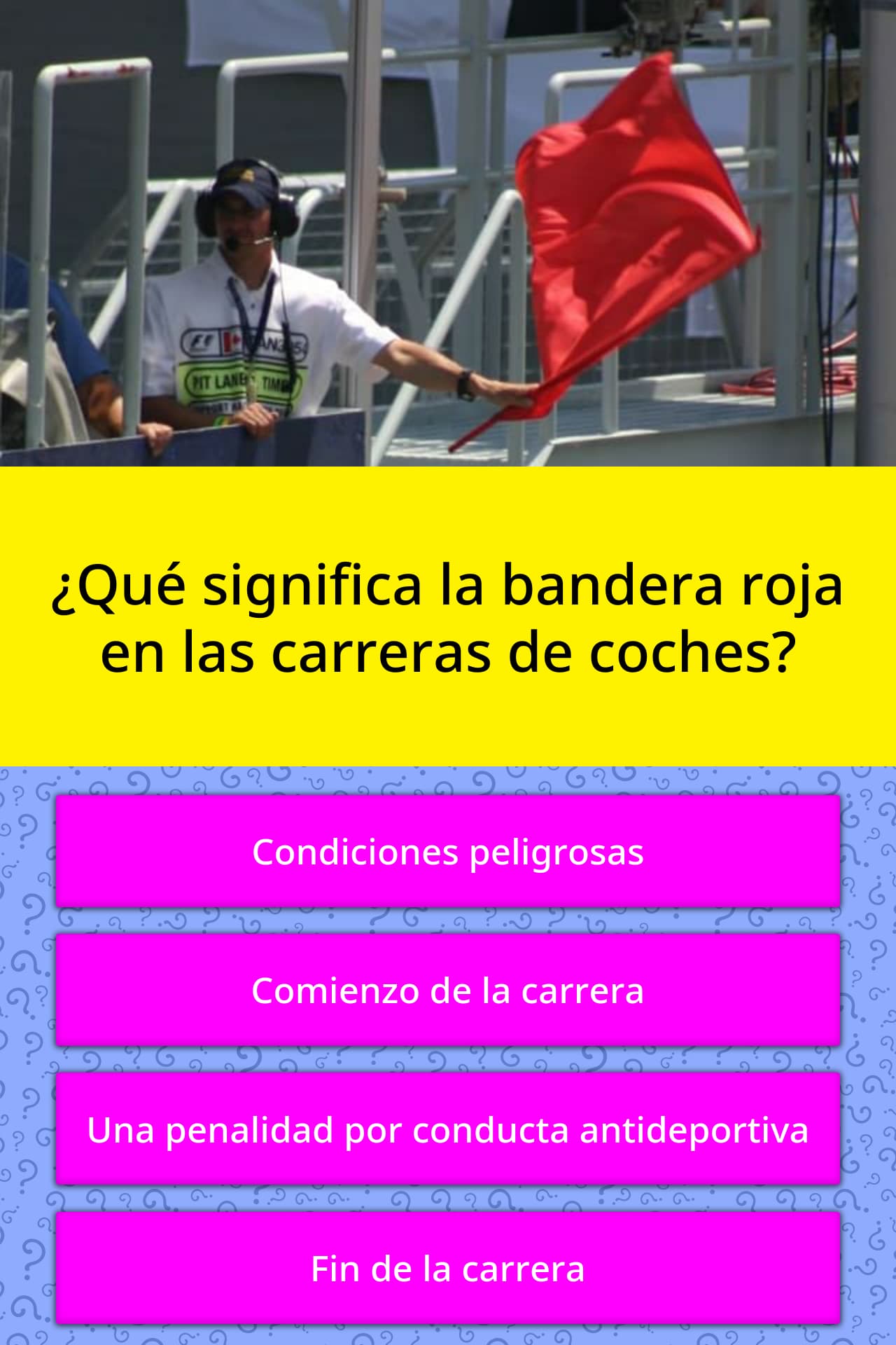 ¿Qué significa la bandera roja en... La respuesta de Trivia