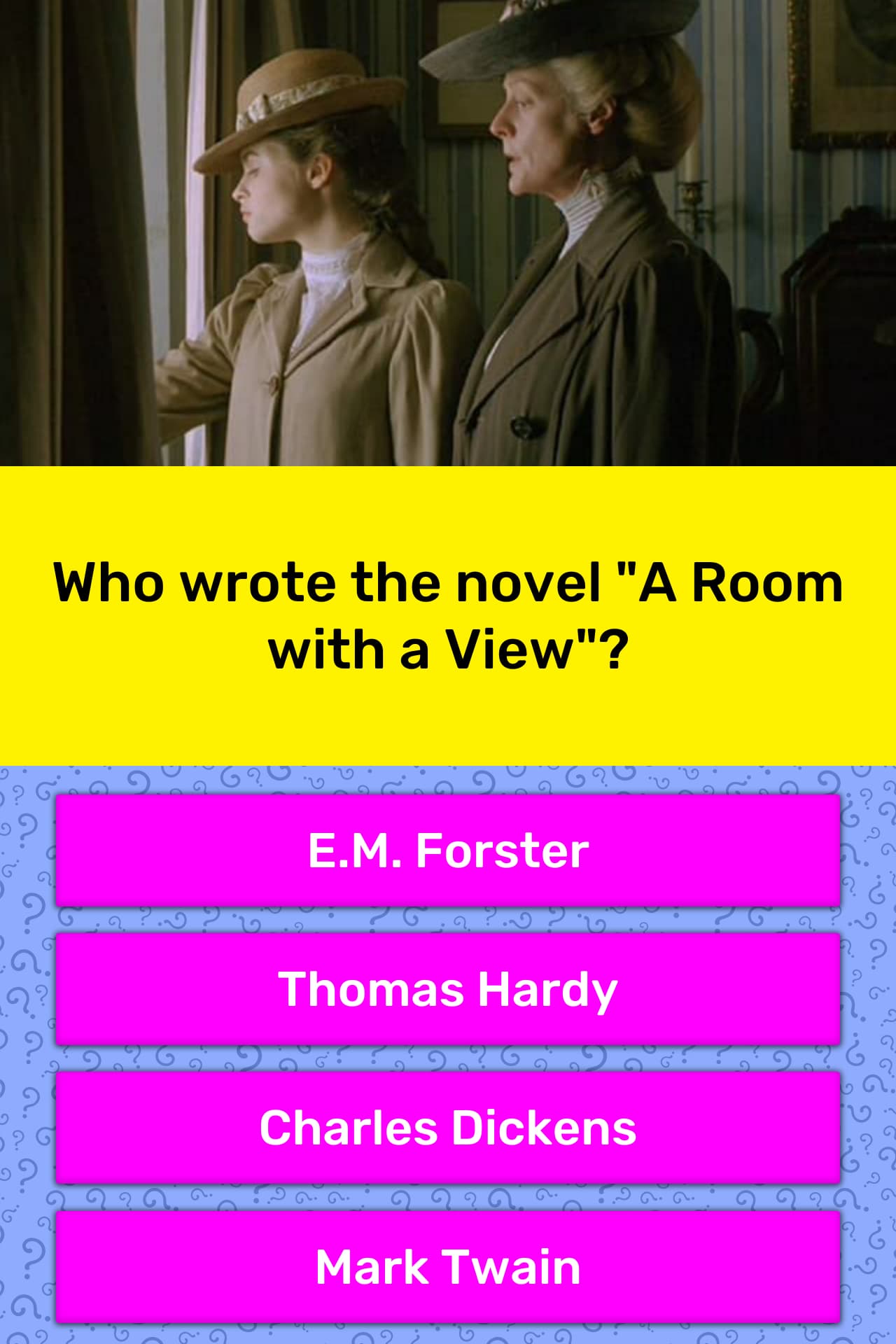 Who Wrote The Novel A Room With A Trivia Questions