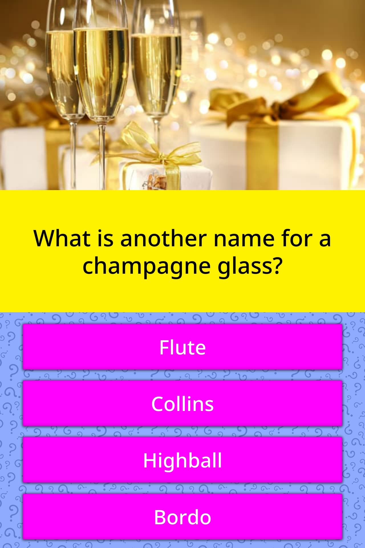 conical champagne flutes