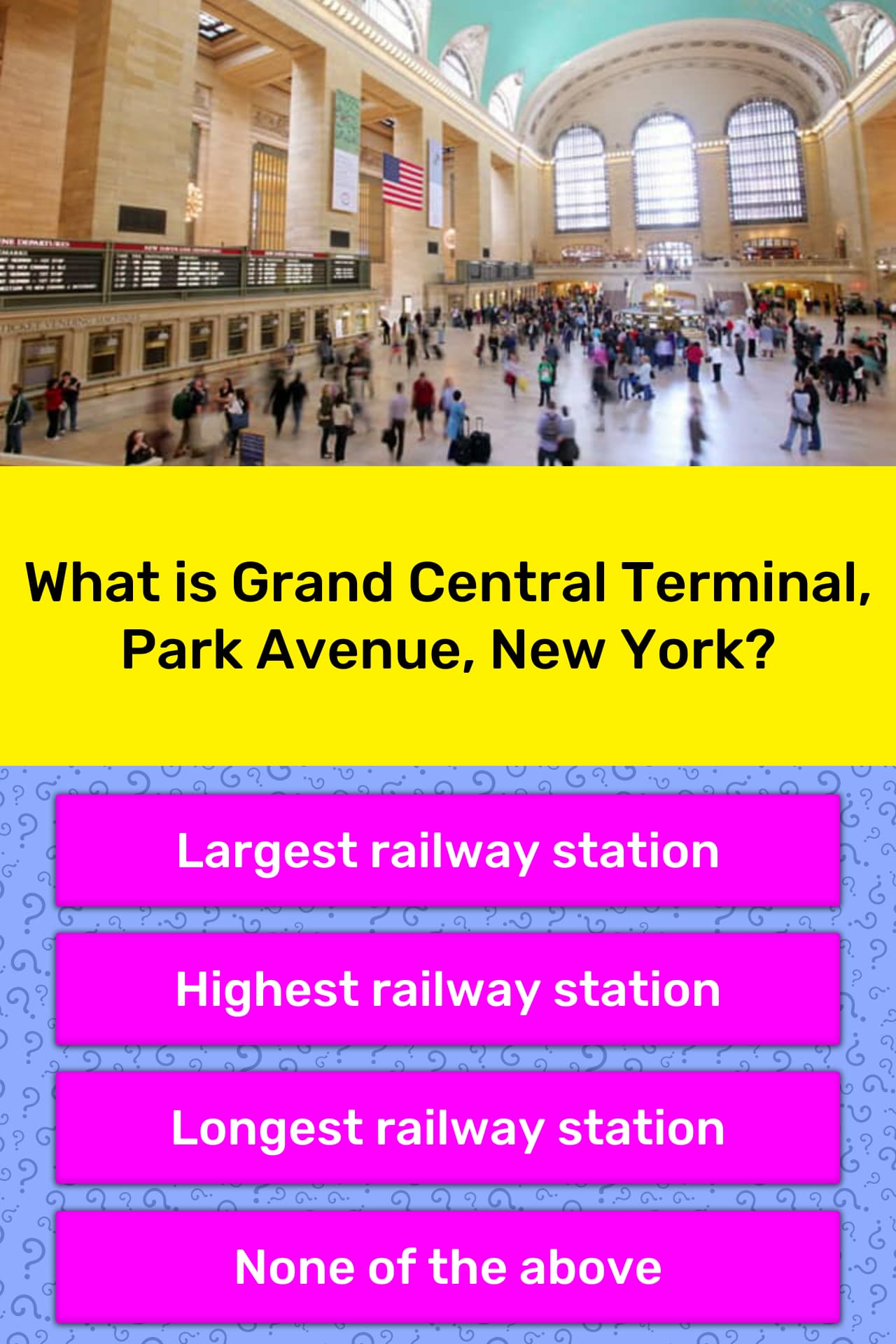 What is Grand Central Terminal, Park... | Trivia Questions ...