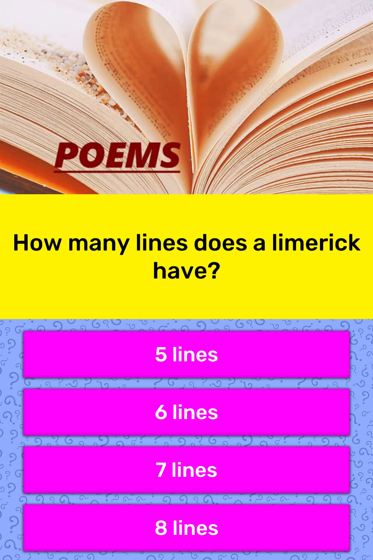 how-many-lines-does-a-limerick-have-trivia-questions-quizzclub