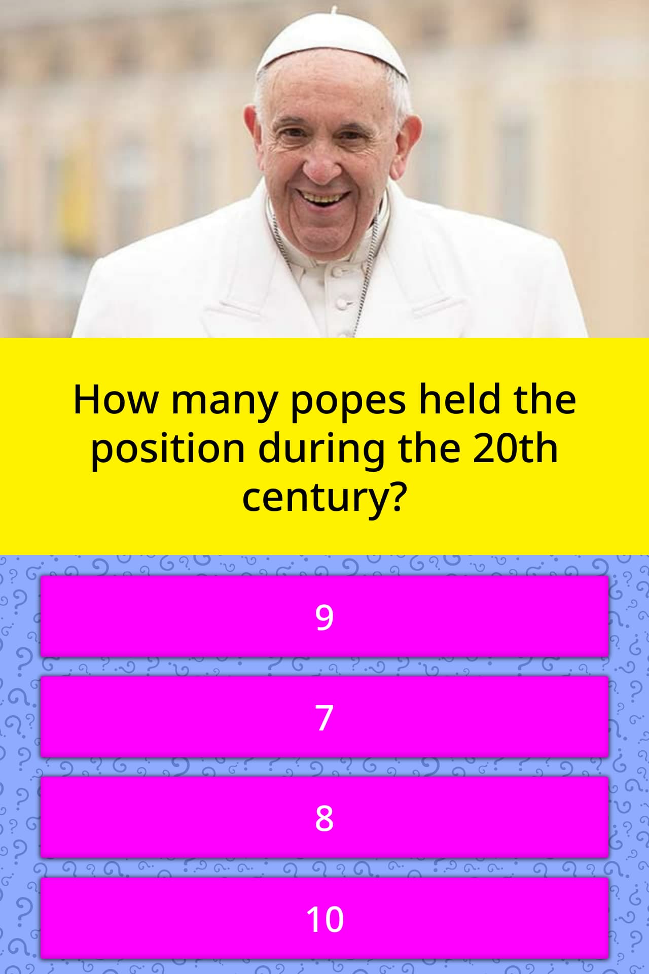 How many popes held the position trivia answers quizzclub