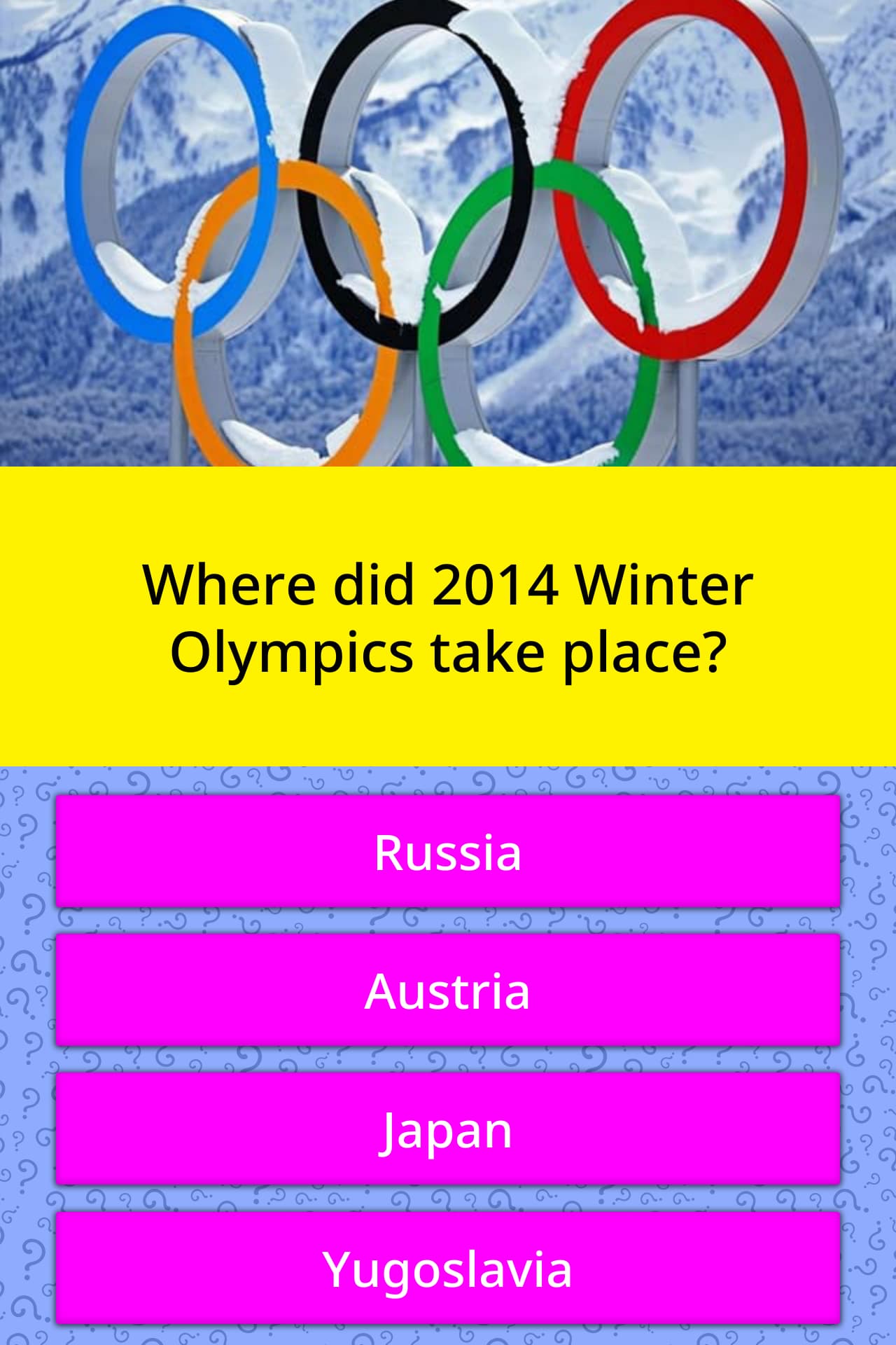 Where did the 2014 Winter Olympics... Trivia Answers