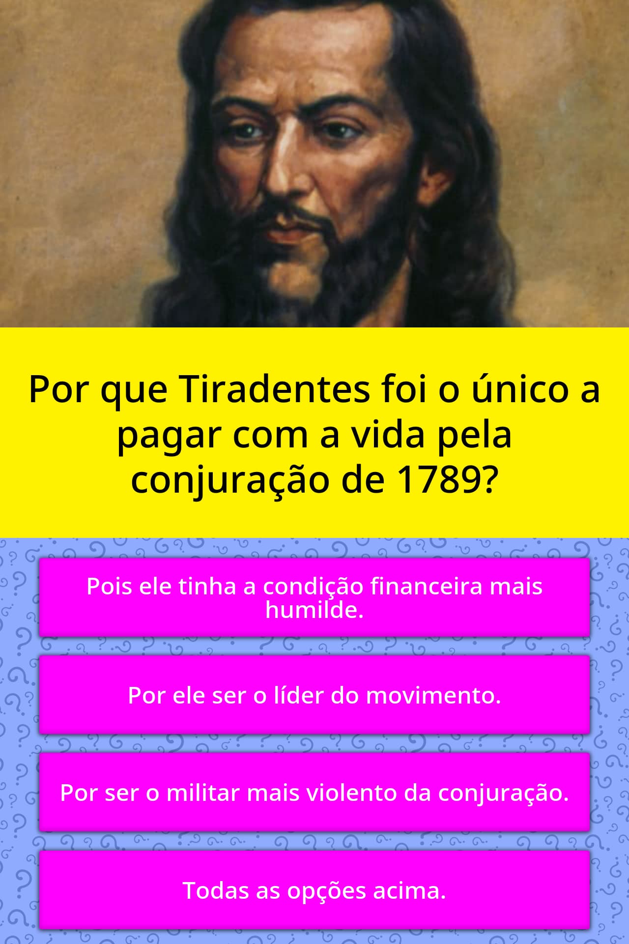 Qual foi a última frase dita por Tiradentes?