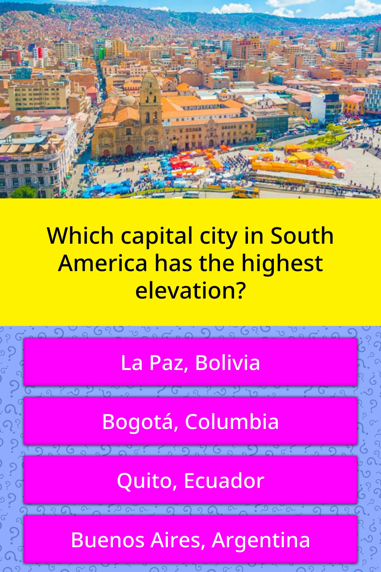 Which Capital City In South America Has The Highest Elevation? – NTBA