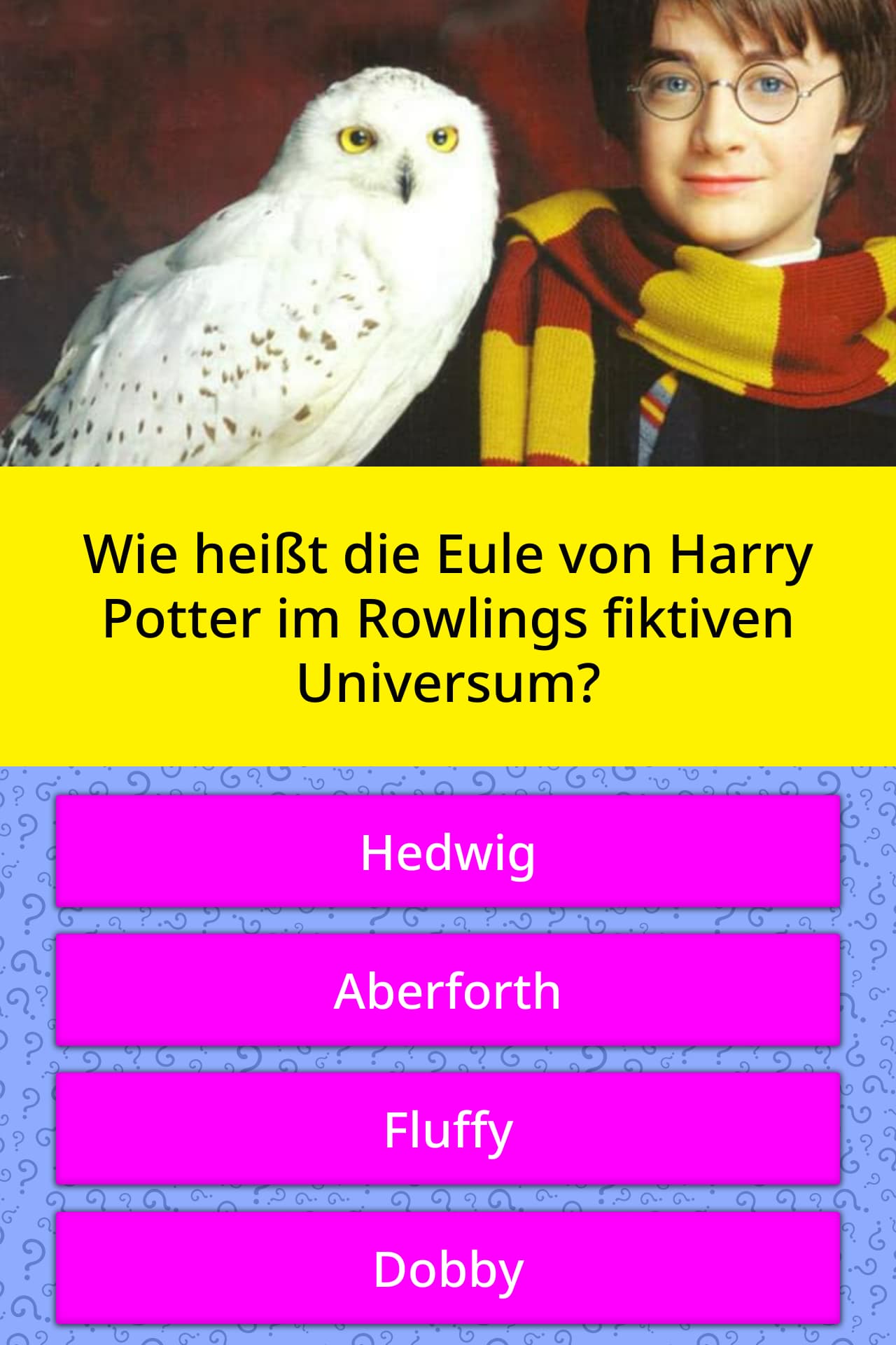 Wie Heisst Die Eule Von Harry Potter Quiz Antworten Quizzclub