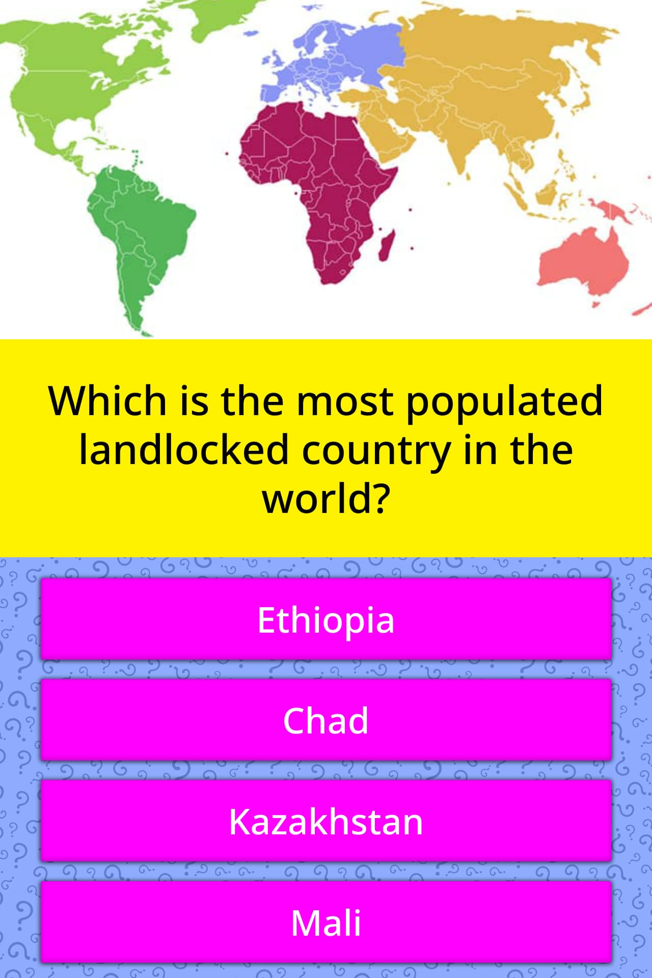 most populous landlocked country