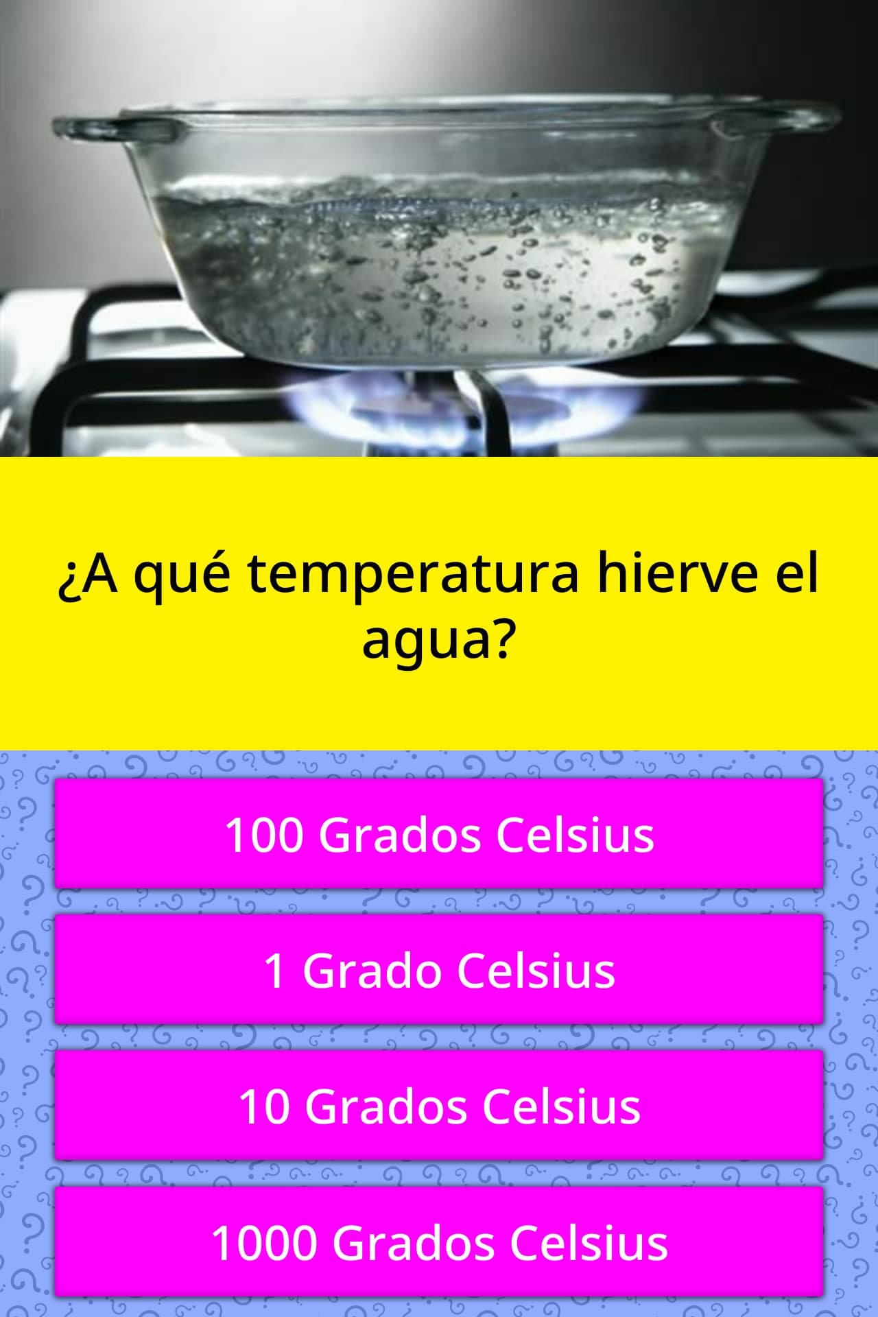 ¿A qué temperatura hierve el agua? | Las Preguntas Trivia | QuizzClub