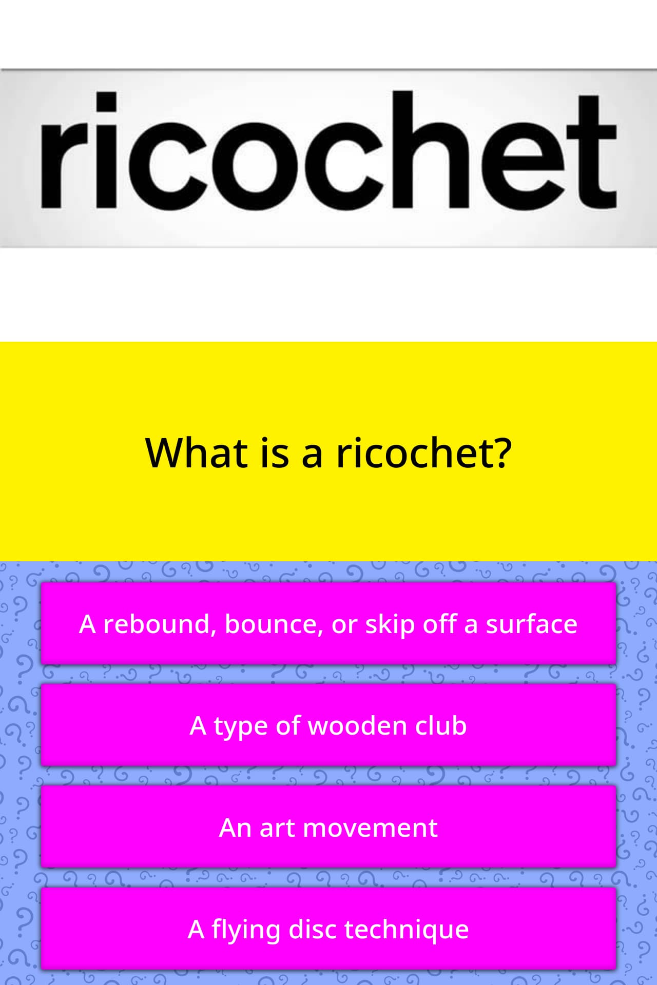 ricochet definition non example