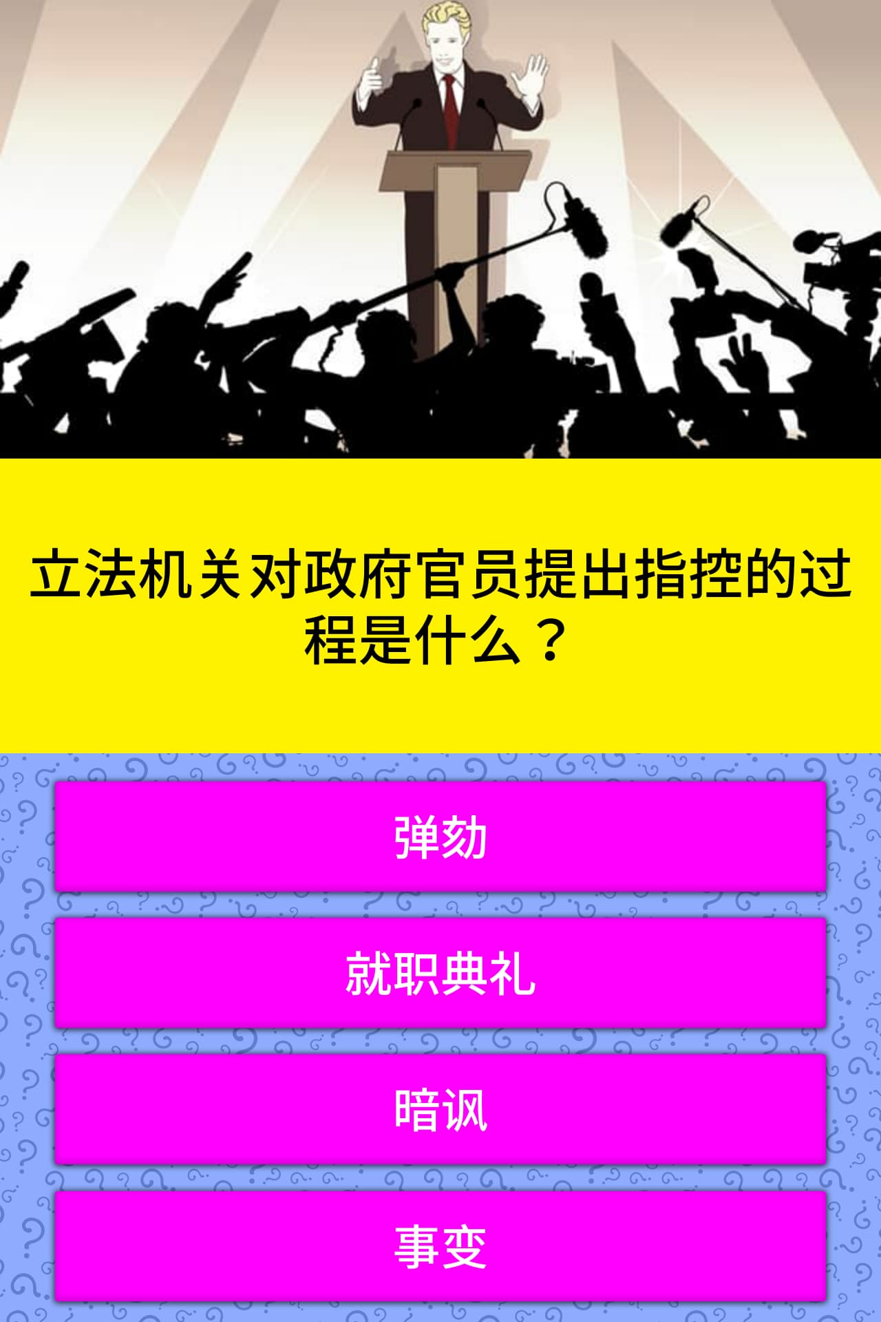 立法机关对政府官员提出指控的过程是什么 问题答案 Quizzclub