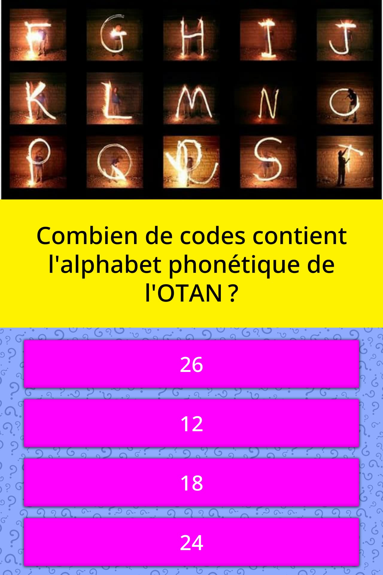 Combien De Codes Contient L Alphabet Questions Quizzclub