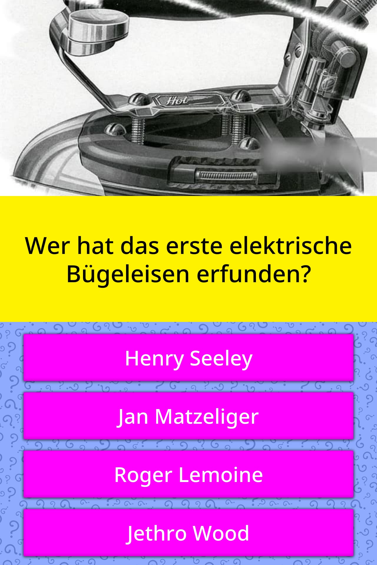 Wer hat das erste elektrische... QuizAntworten