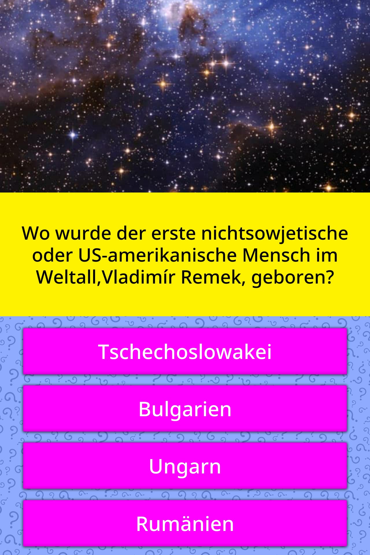 Wo Wurde Der Erste Nichtsowjetische Quiz Antworten Quizzclub