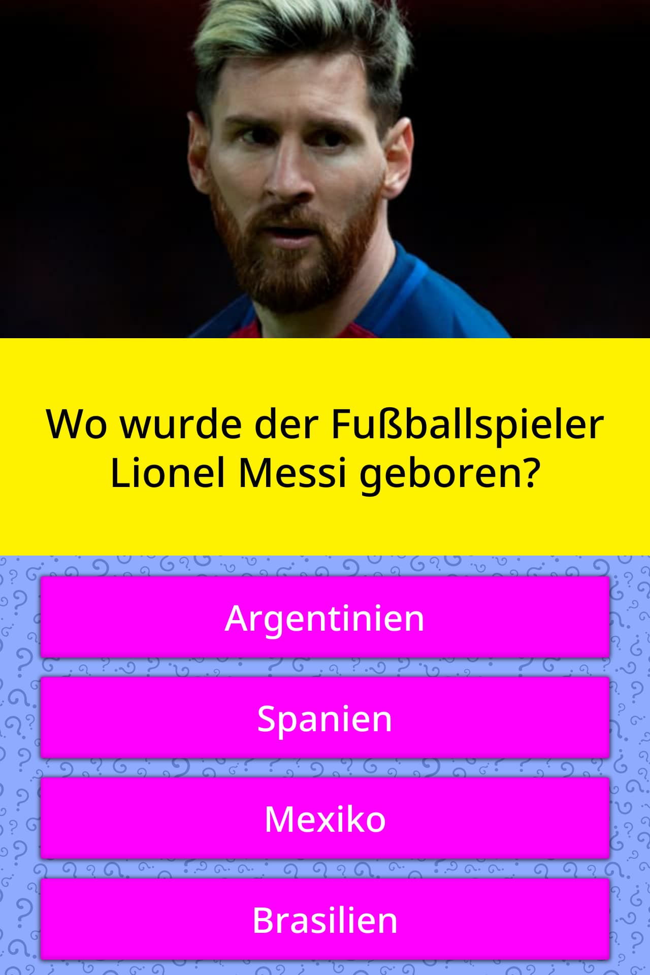 where was the soccer player lionel quiz answer quizzclub