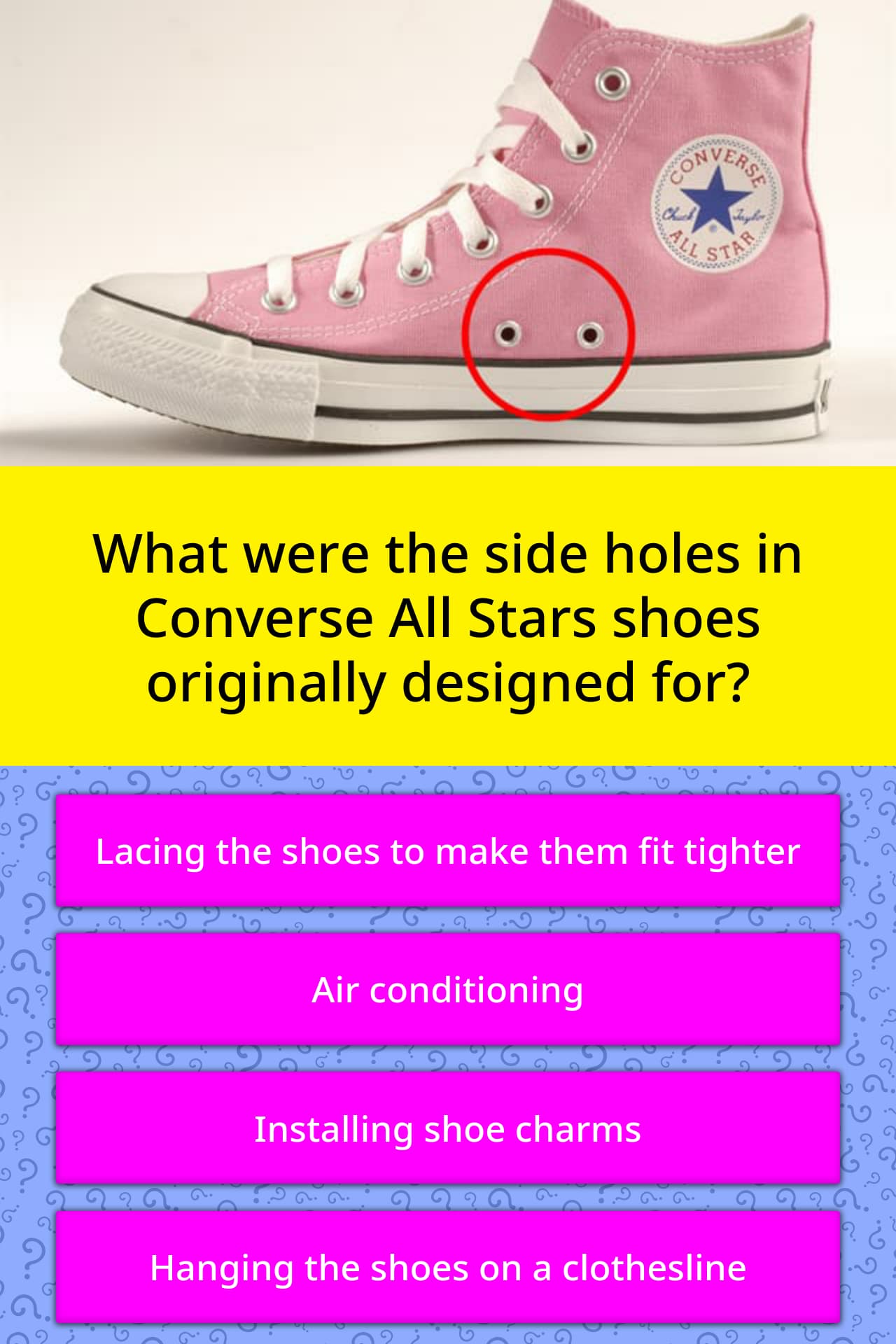 lacing converse with side holes