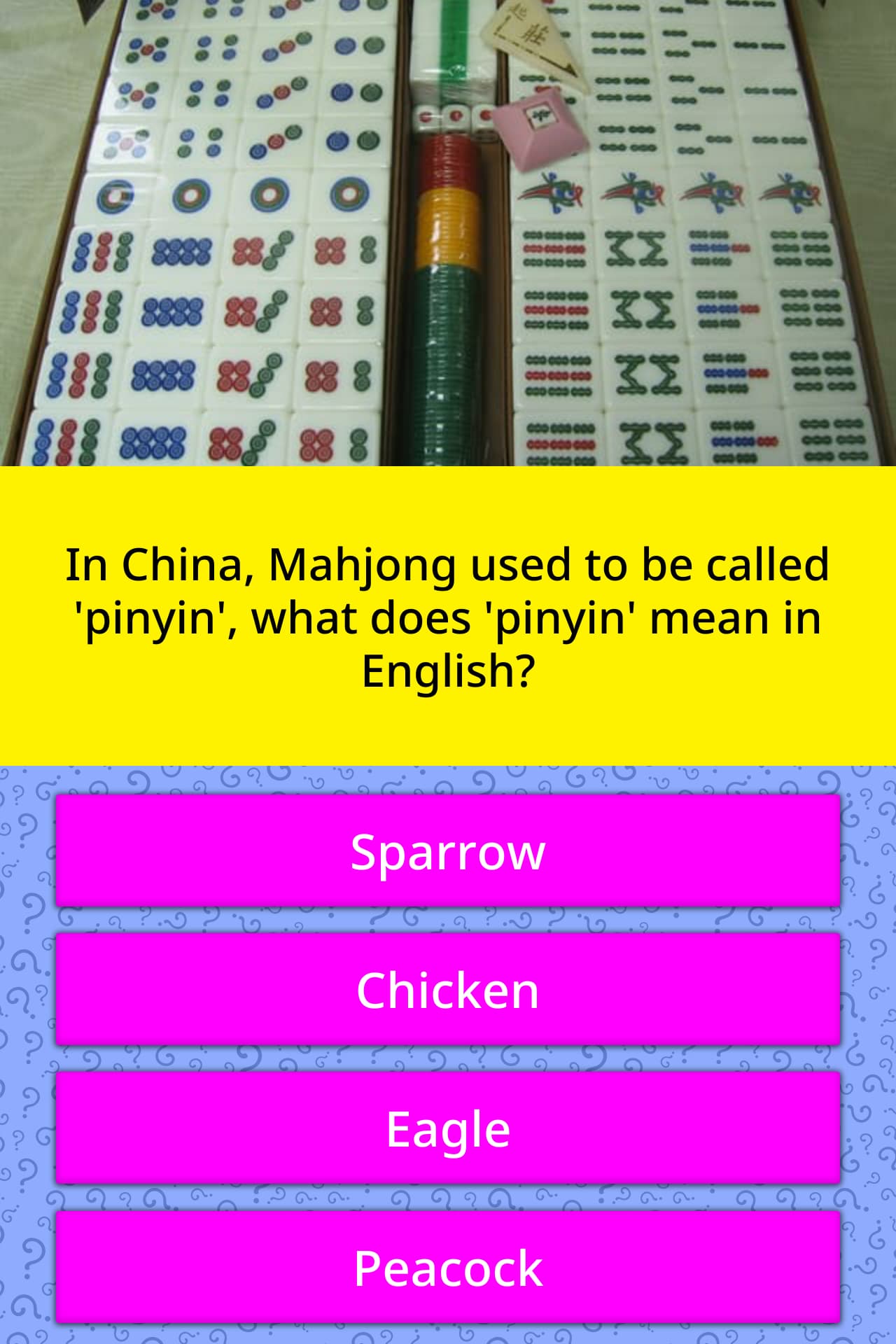 In China Mahjong Used To Be Called Trivia Questions QuizzClub