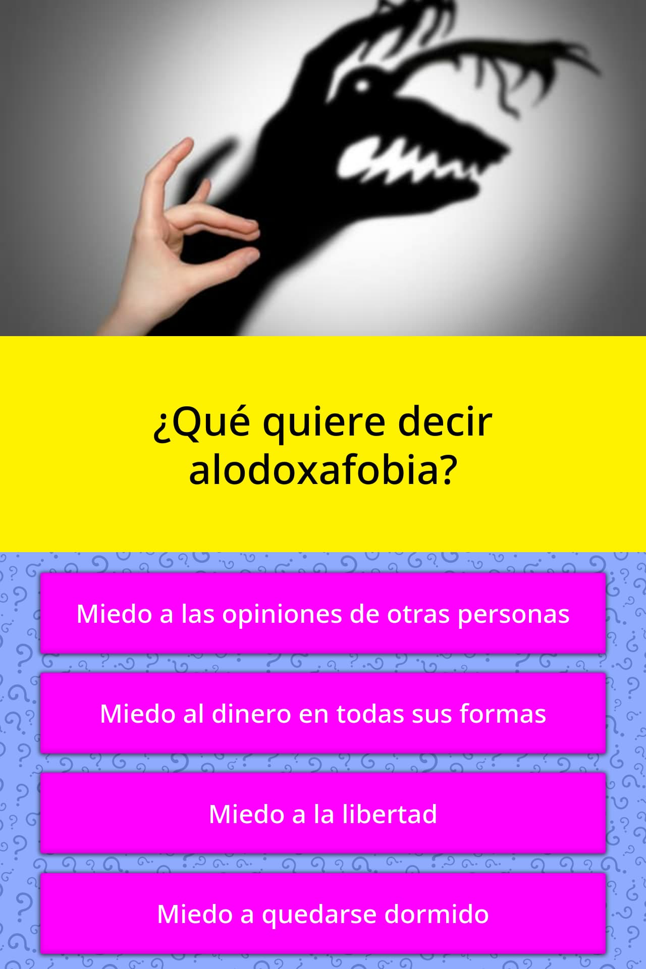 ¿Qué quiere decir alodoxafobia? Las Preguntas Trivia