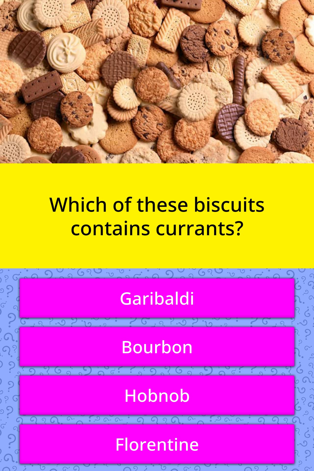 Which of these biscuits contains... Trivia Answers