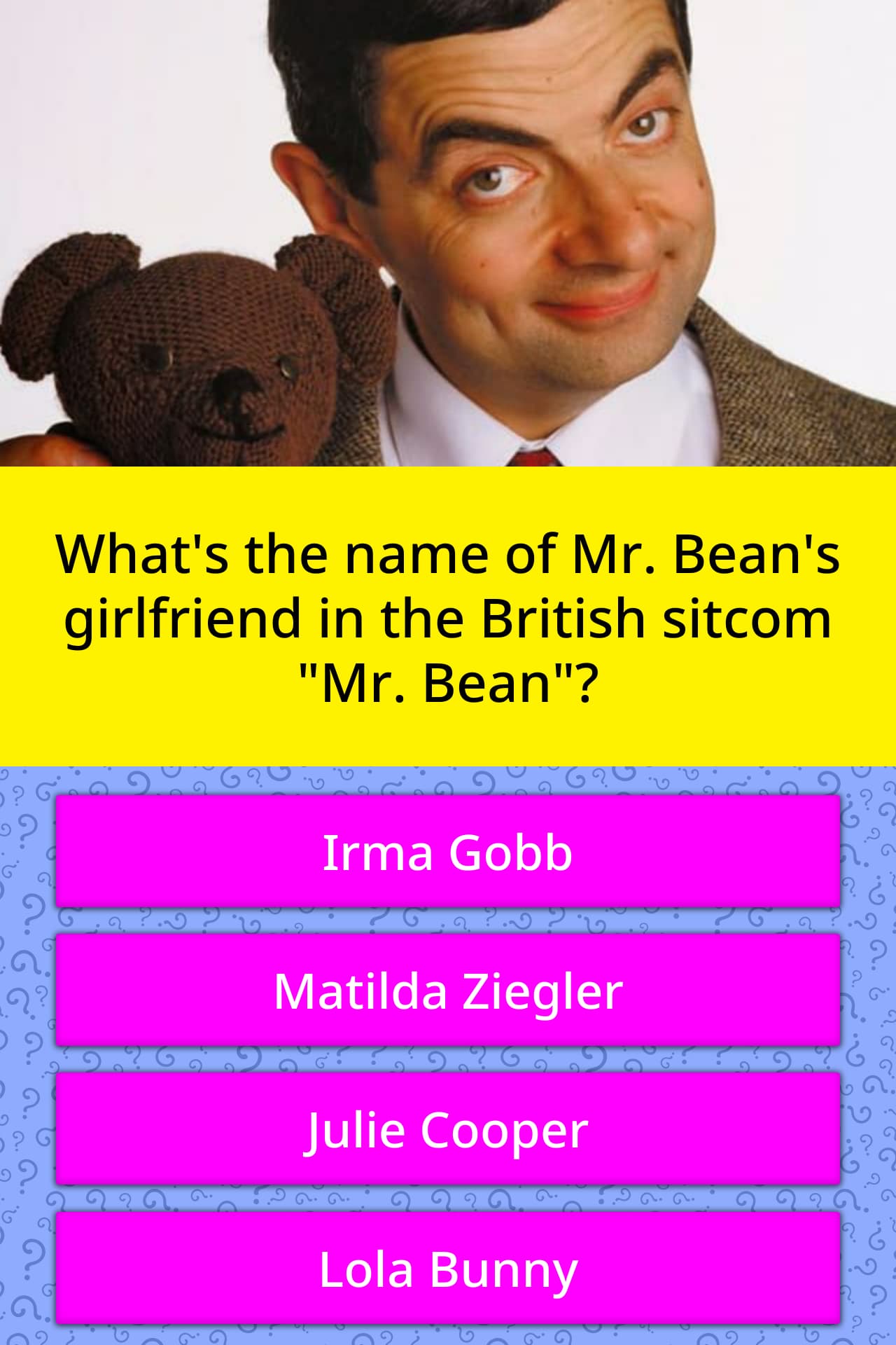 mr bean girlfriend