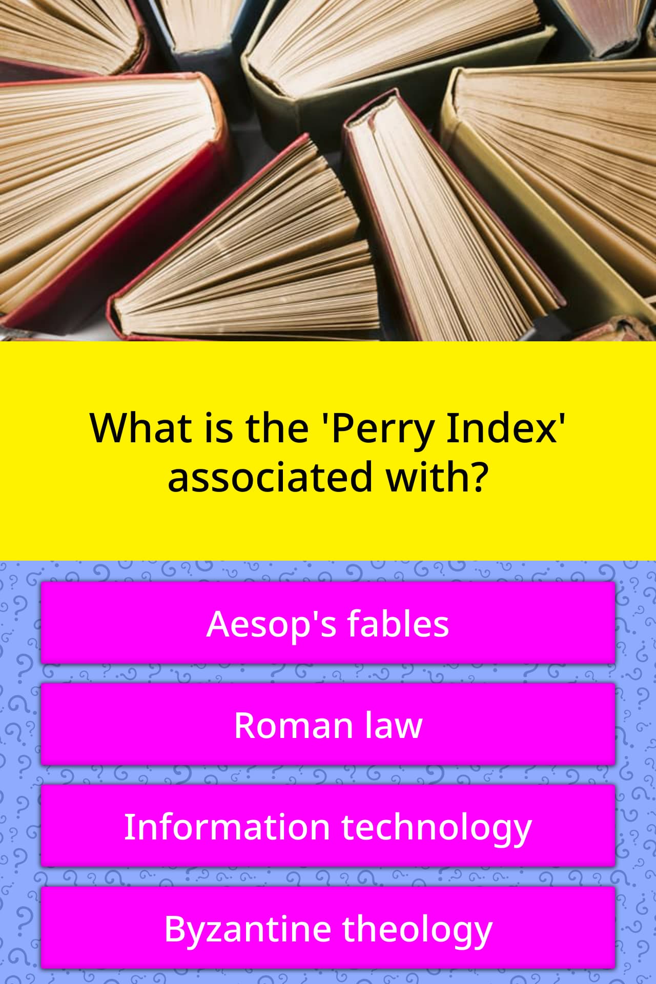 What Is The Perry Index Associated Trivia Questions QuizzClub