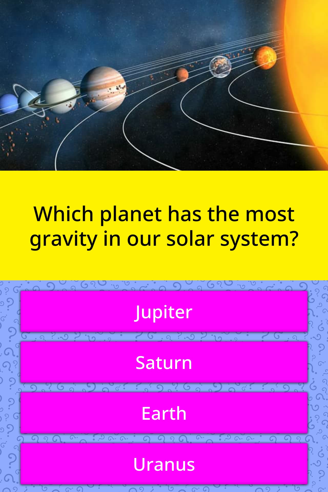Which Planet Has The Most Gravity In Trivia Questions Quizzclub 2745