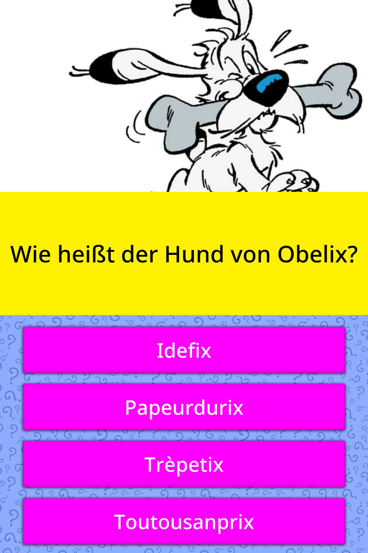 Wie Heißt Der Hund Von Obelix