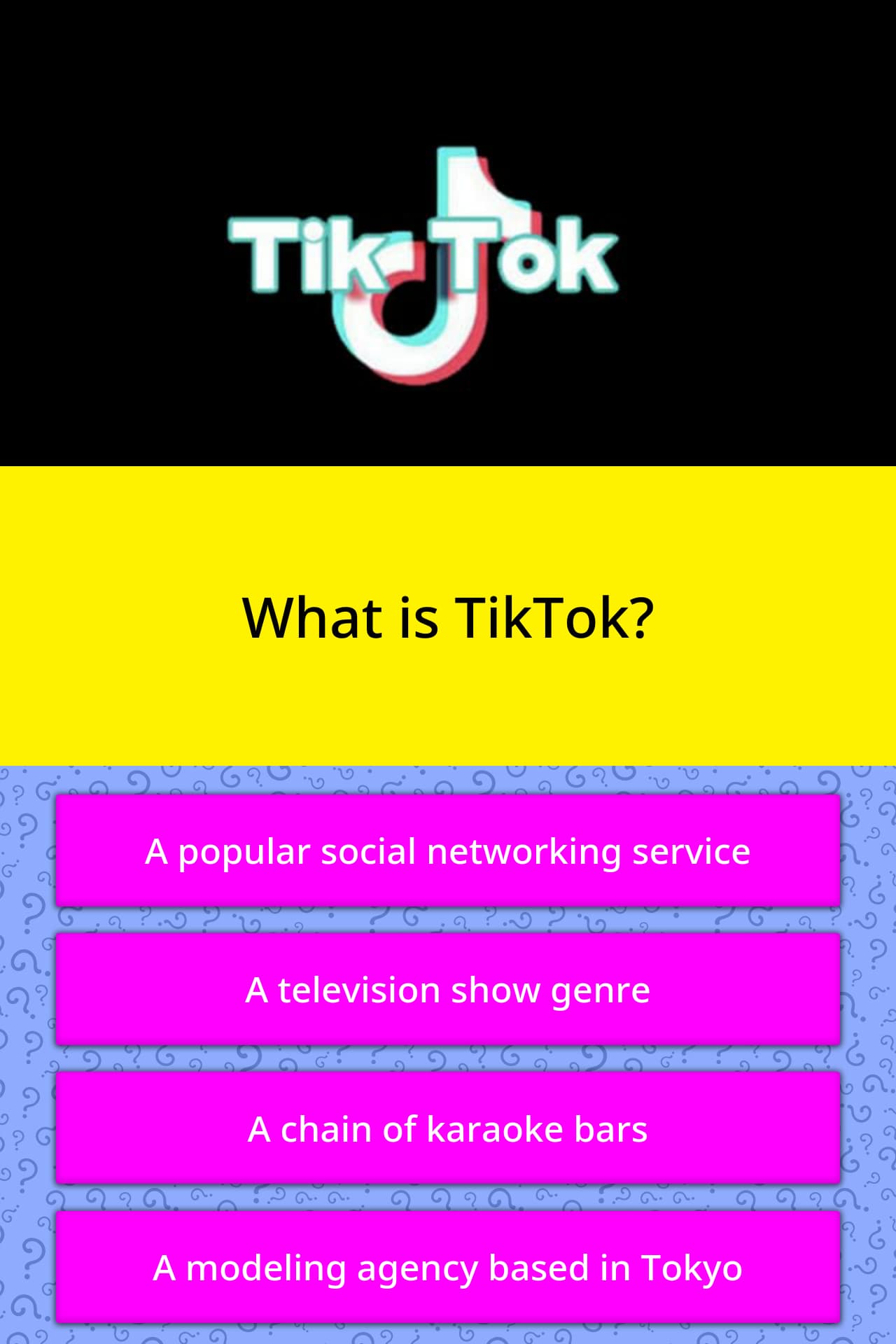 Tiktok question - YouTube
 |Tiktok Question