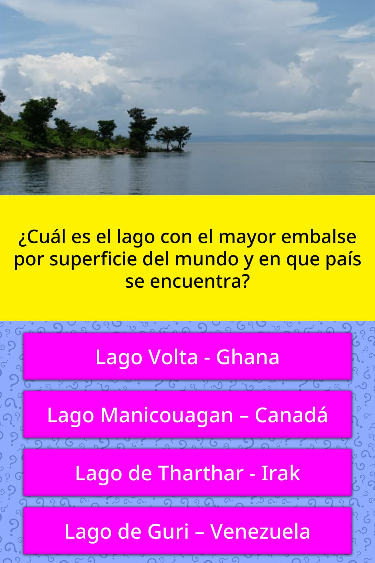 Cual Es El Lago Con El Mayor La Respuesta De Trivia Quizzclub