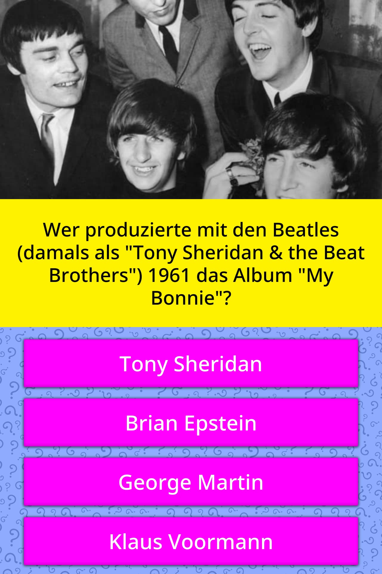 Wer Produzierte Mit Den Beatles Quiz Antworten Quizzclub quizzclub