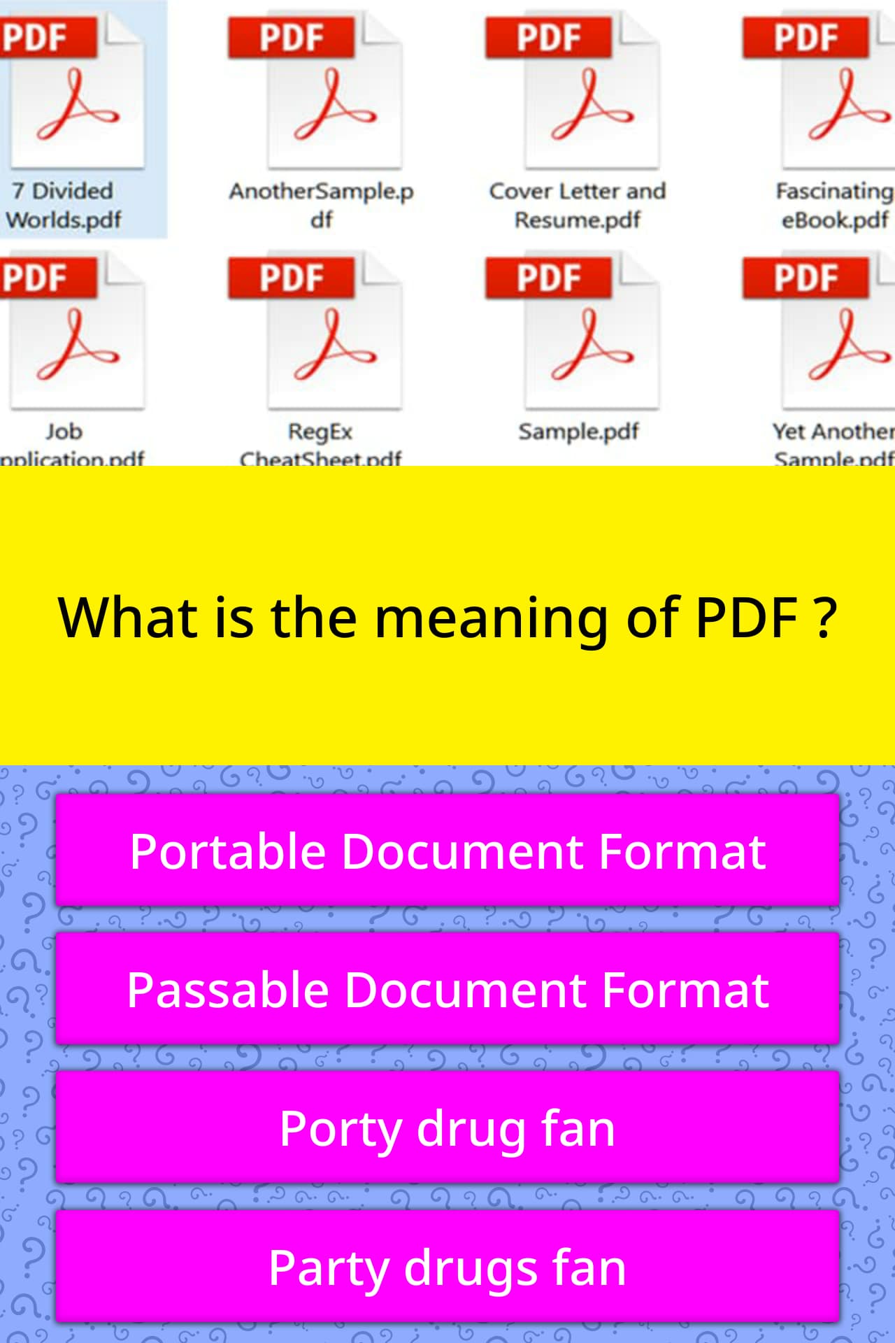 What Is The Meaning Of PDF Trivia Questions QuizzClub