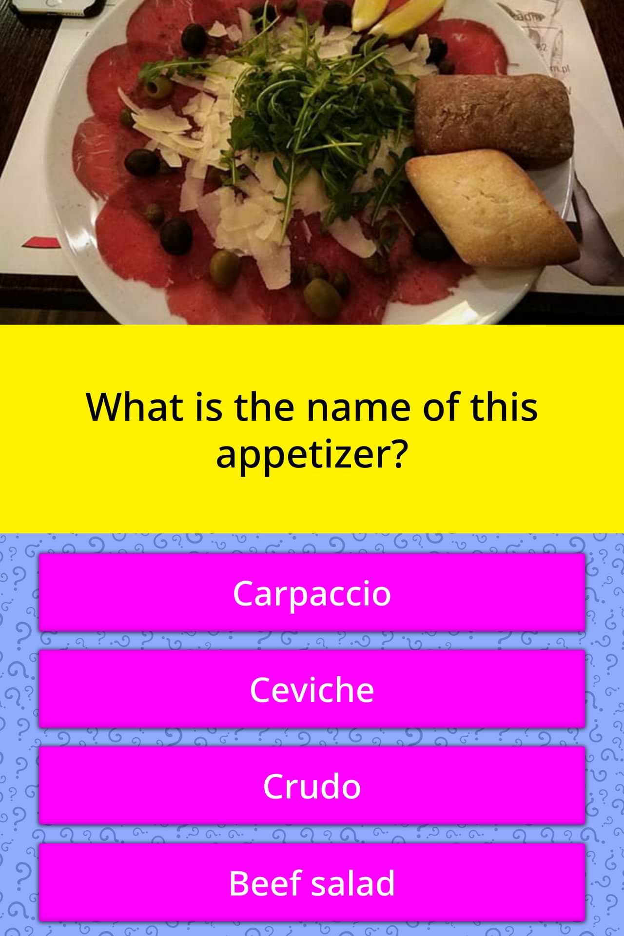 What Is The Name Of This Appetizer Trivia Questions Quizzclub