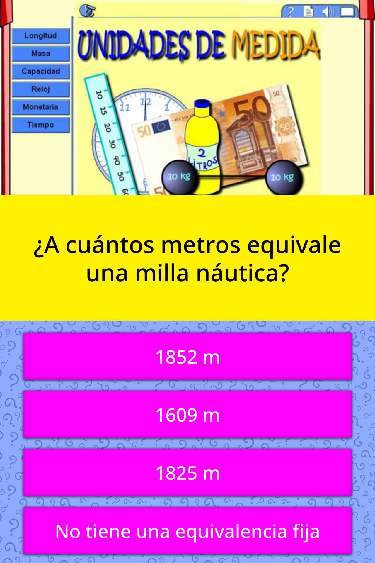 ¿A cuántos metros equivale una milla... | Las Preguntas Trivia